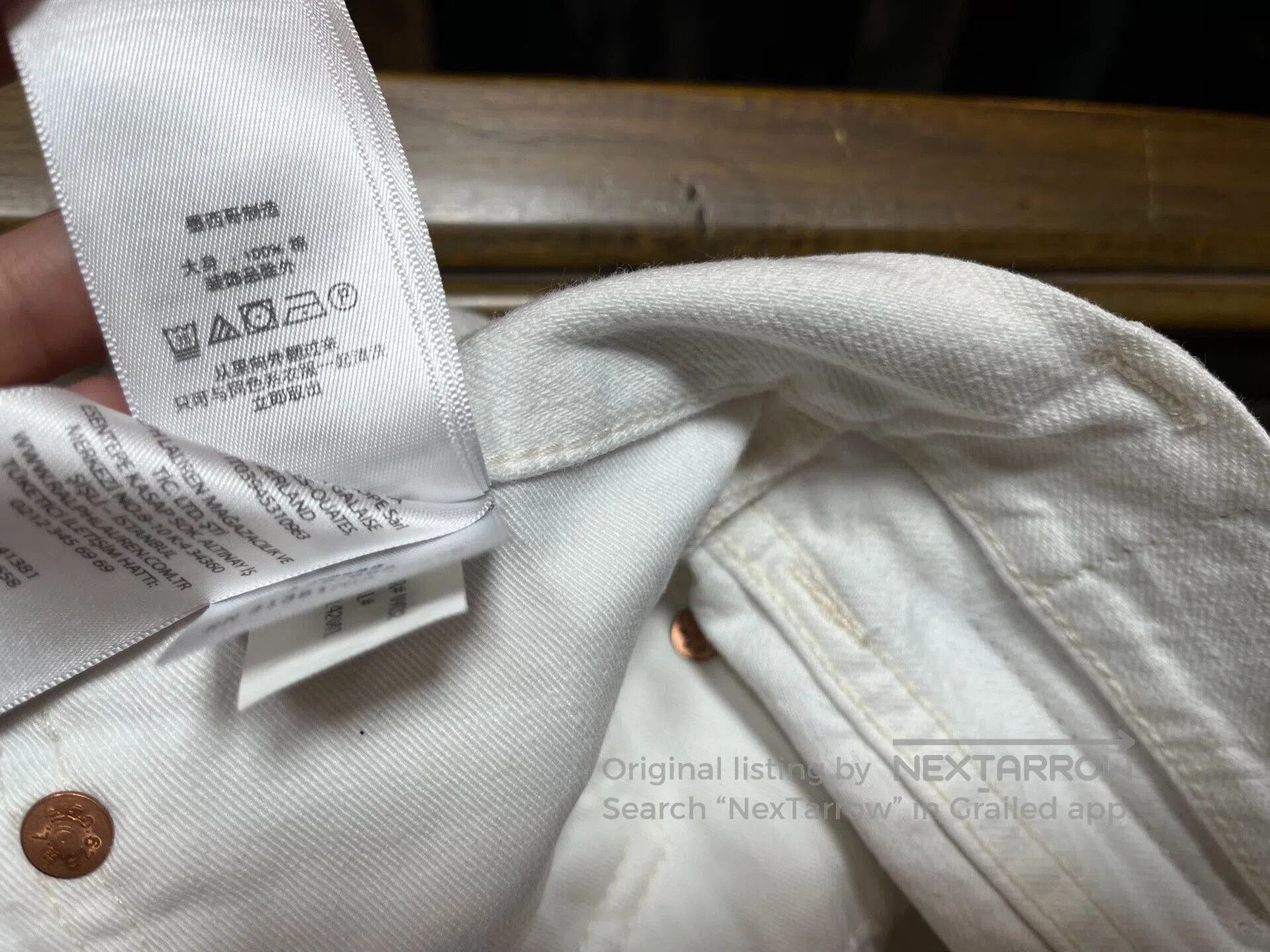 RRL Ralph Lauren white distressed patch denim pants. Size US 33 - 5 Thumbnail