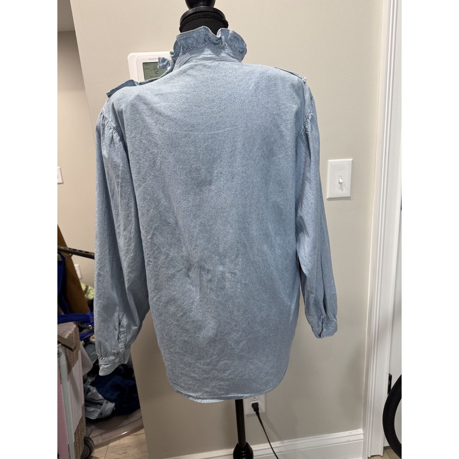 Other Vintage 1980s Theo Prairie Victorian Ruffled Shirt Medium Size M / US 6-8 / IT 42-44 - 10 Thumbnail