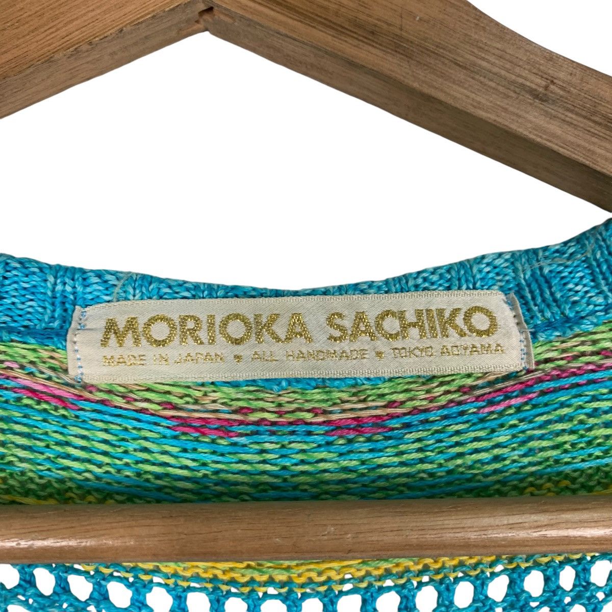 Handmade MORIOKA SACHIKO 3q Sleeve Mesh Knitwear Handmade #1222-C55 Size US M / EU 48-50 / 2 - 11 Thumbnail