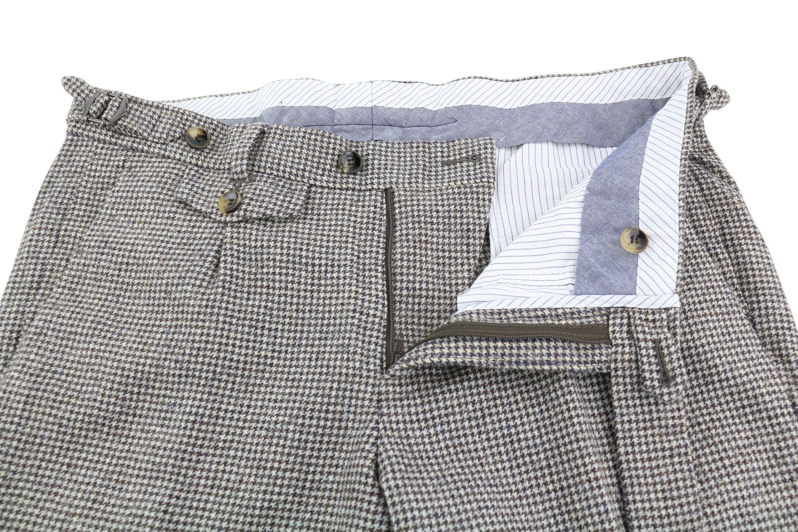 Suitsupply BRENTWOOD INT UK30R Brown Wool Houndstooth 84336 Size US 30 / EU 46 - 4 Thumbnail