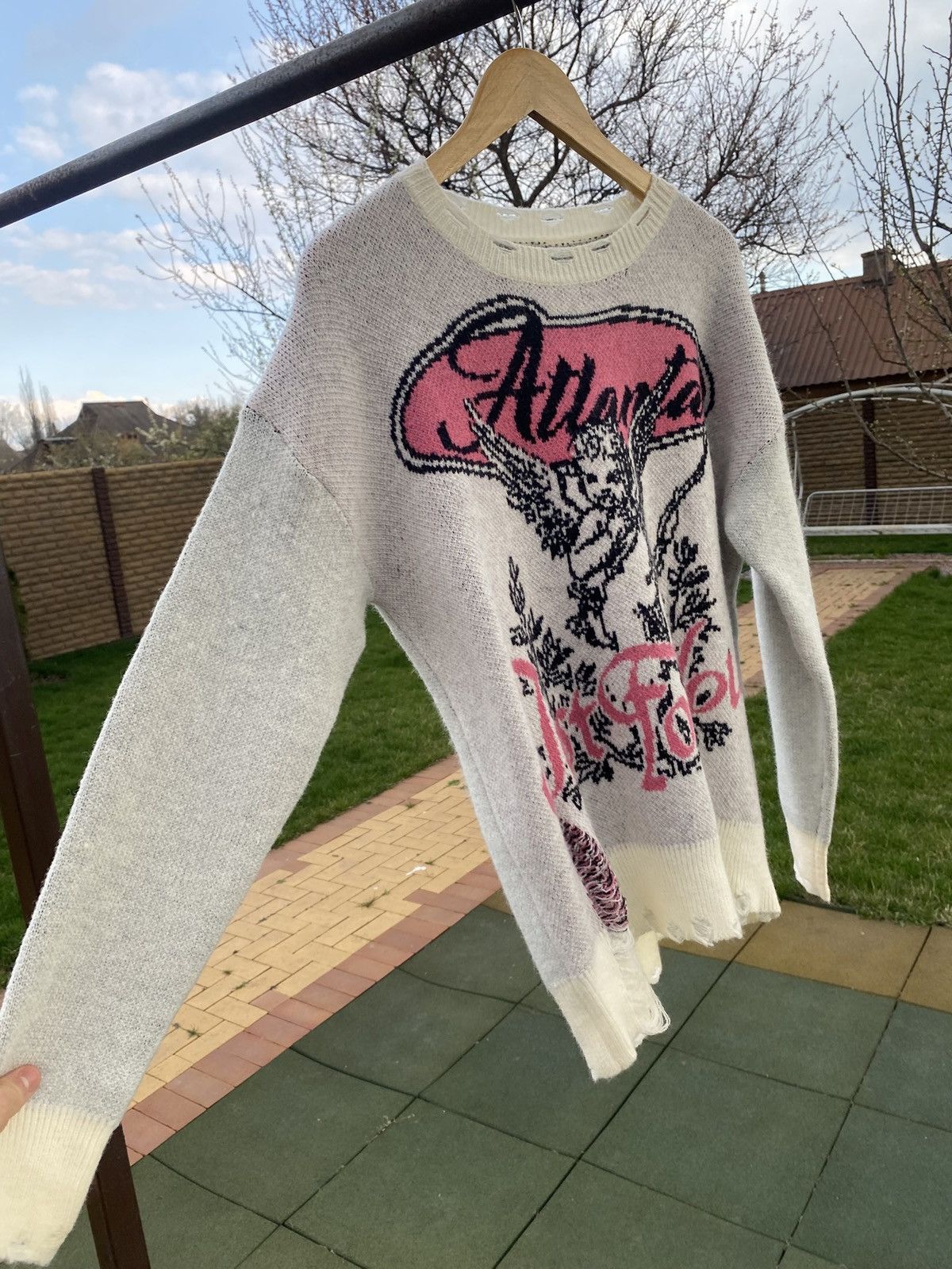 Vintage Y2K Angel Sweater Grunge Distressed Knit Vintage Aesthetic Size L / US 10 / IT 46 - 5 Thumbnail
