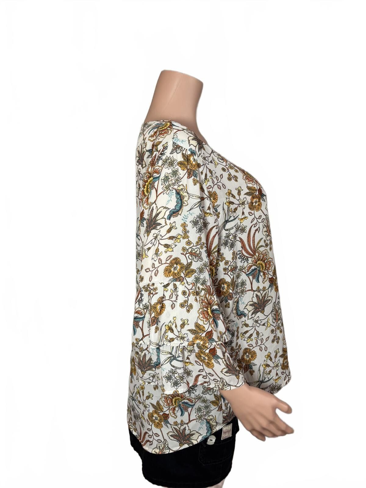 J.Crew Boho Coastal Cottagecore Floral Bell Sleeve Blouse Peasant. Size XL / US 12-14 / IT 48-50 - 5 Thumbnail