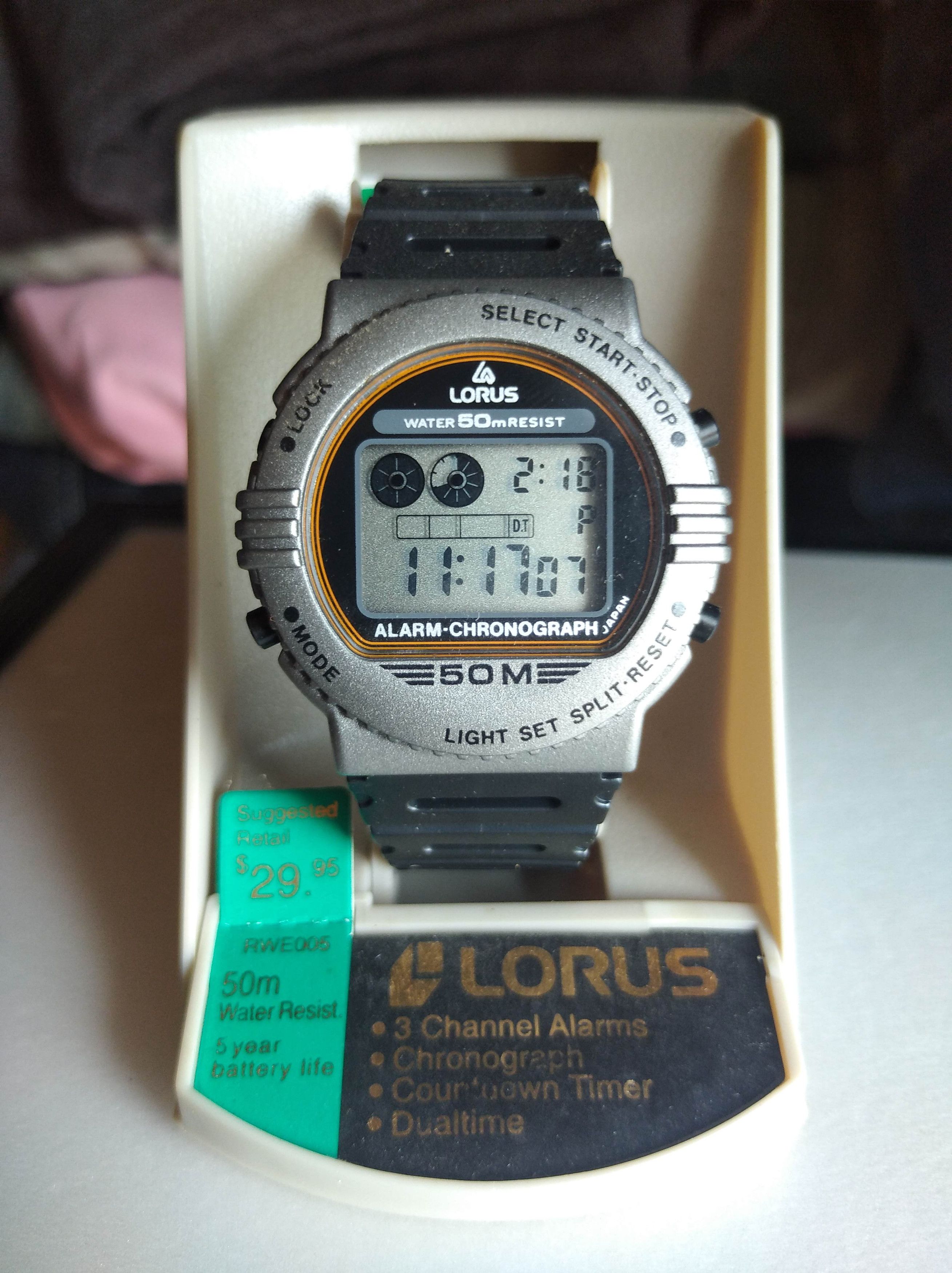 image of Men's Vintage Lorus By Seiko Digital Watch