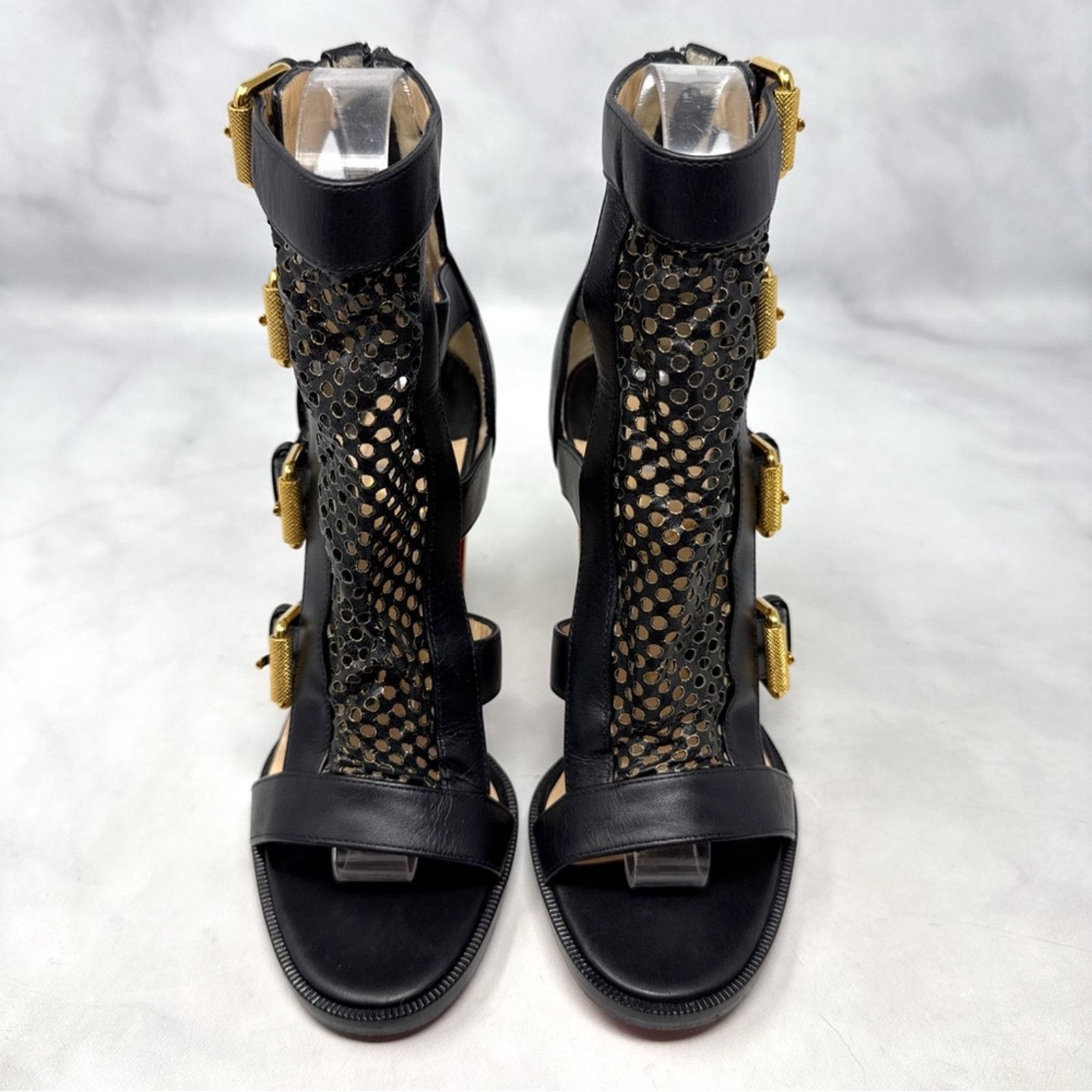 Christian Louboutin Christian Louboutin Fencing Leather Gladiator Bootie Heels Size US 4.5 / IT 34.5 - 4 Thumbnail
