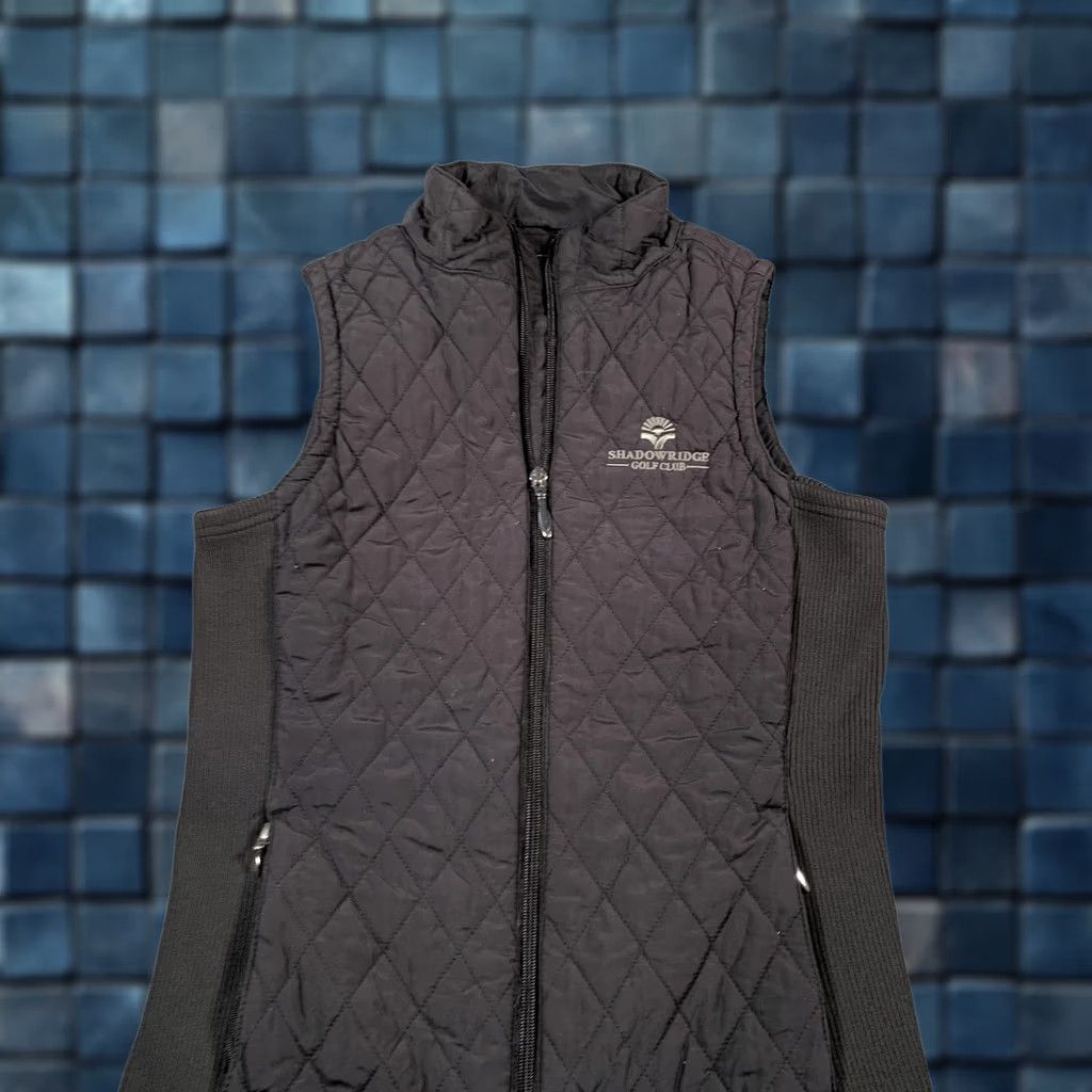 Logo 7 VINTAGE Straight Down Vest Womens XS Black Quilted Full Zip Shadowridge Golf Club Logo Size XS / US 0-2 / IT 36-38 - 1 Thumbnail