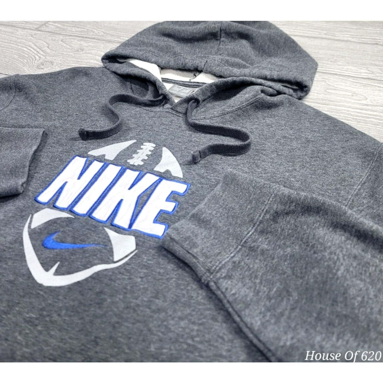 Nike VINTAGE Nike Football L Center Swoosh Spell Out Hoodie Embroider Travis Scott Y2K Ladies? Size US L / EU 52-54 / 3 - 5 Thumbnail