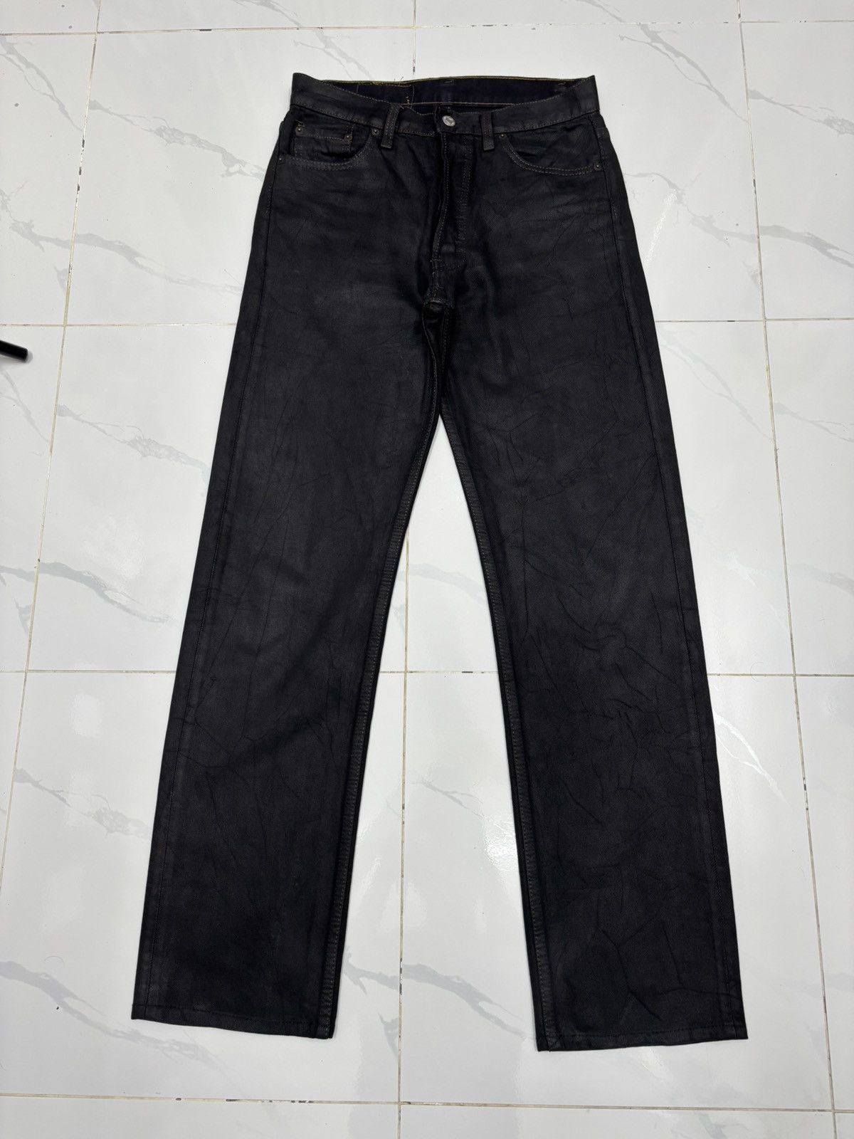 Levi's Levis 501 Waxed Black Denim Jeans Size US 30 / EU 46 - 9 Thumbnail