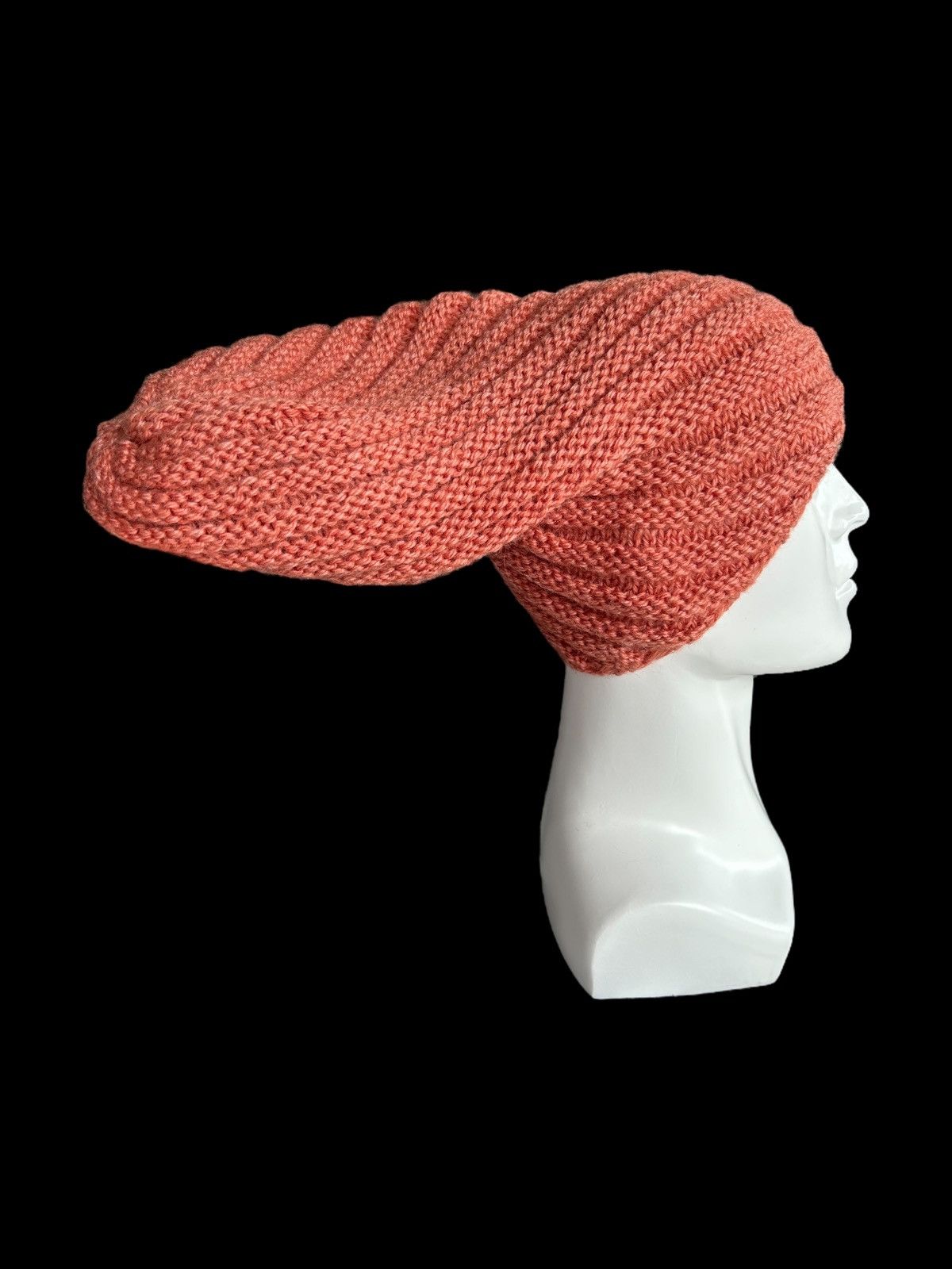 Japanese Brand × Kapital × Vintage Orange Crochet Knitted Long Beanie Hats☠️☠️ Size ONE SIZE - 4 Thumbnail