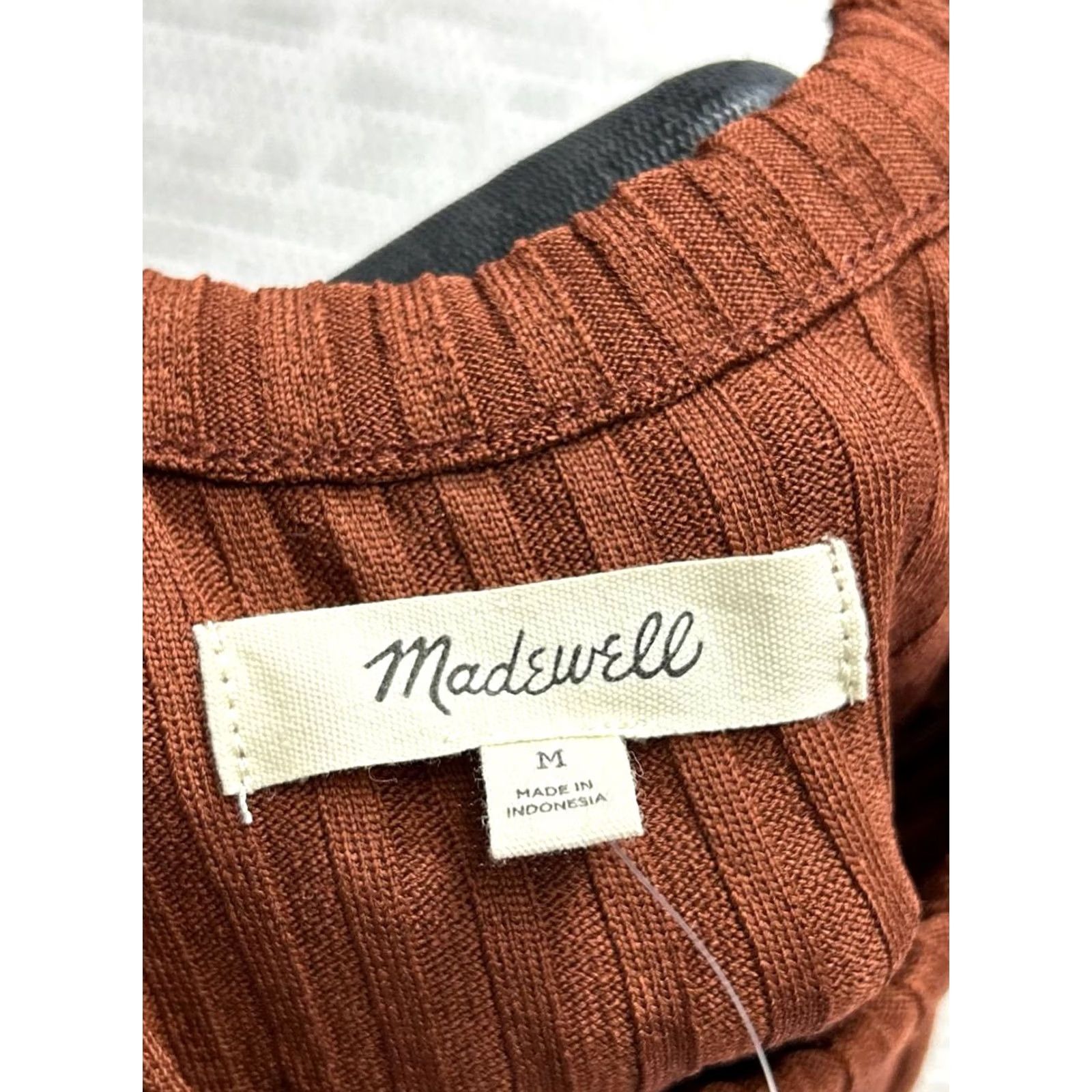 Madewell Madewell Tank Top Womens M Brown Ribbed Cutaway Crewneck Sleeveless Casual Basic Knit Stretch Size M / US 6-8 / IT 42-44 - 4 Thumbnail