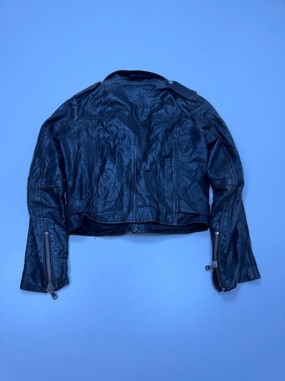 Vera Pelle Vera Pelle Italy Vintage Black Leather Biker Jacket Size S / US 4 / IT 40 - 8 Thumbnail