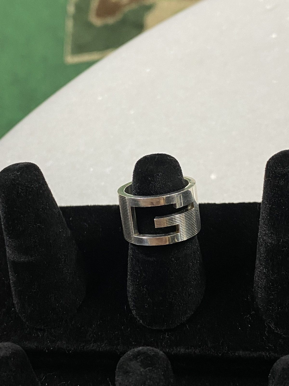 Designer Gucci G Logo Ring Preowned Sterling Silver 925 Size ONE SIZE - 3 Thumbnail