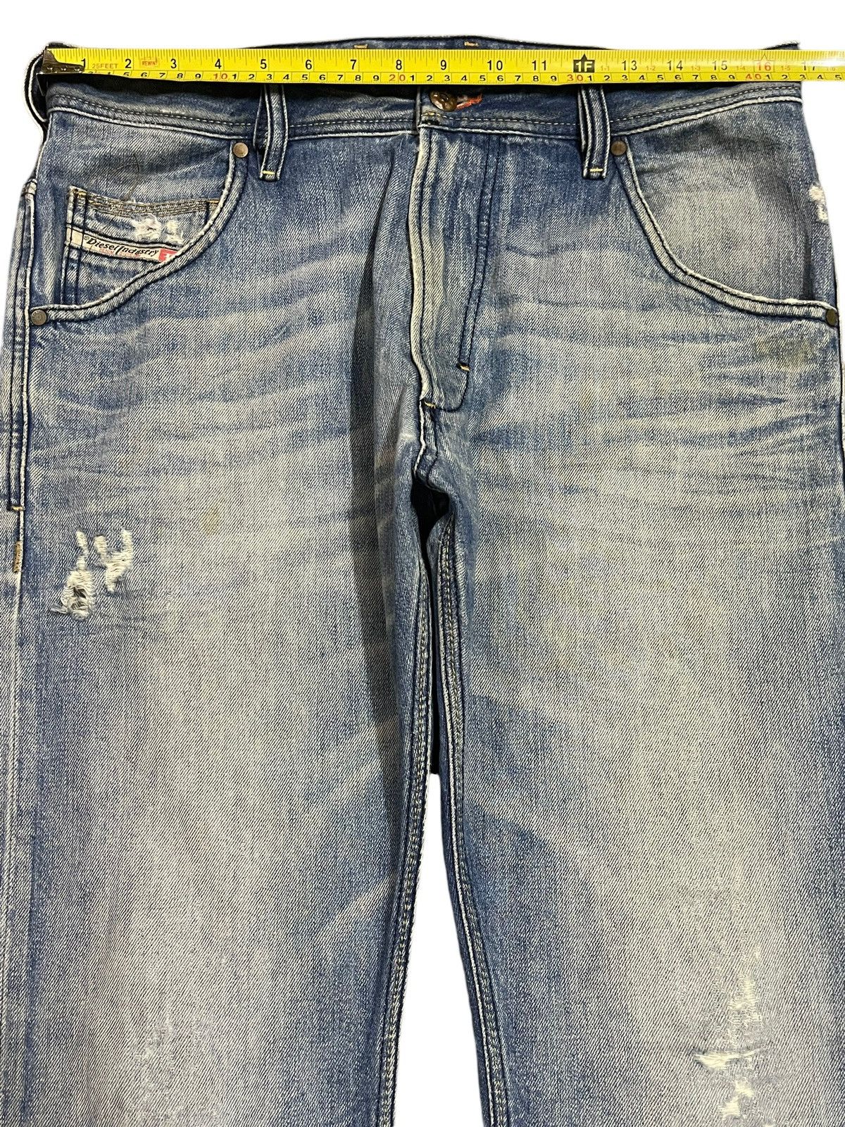 Diesel Vintage Diesel Industry Blue Faded Wash Distress Jeans Size US 33 - 14 Thumbnail