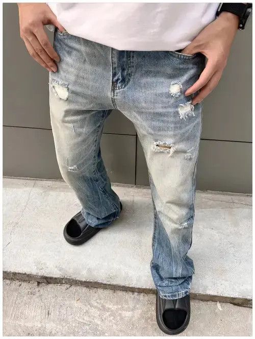 Jean faded damaged ripped flared jeans Size US 32 / EU 48 - 4 Thumbnail