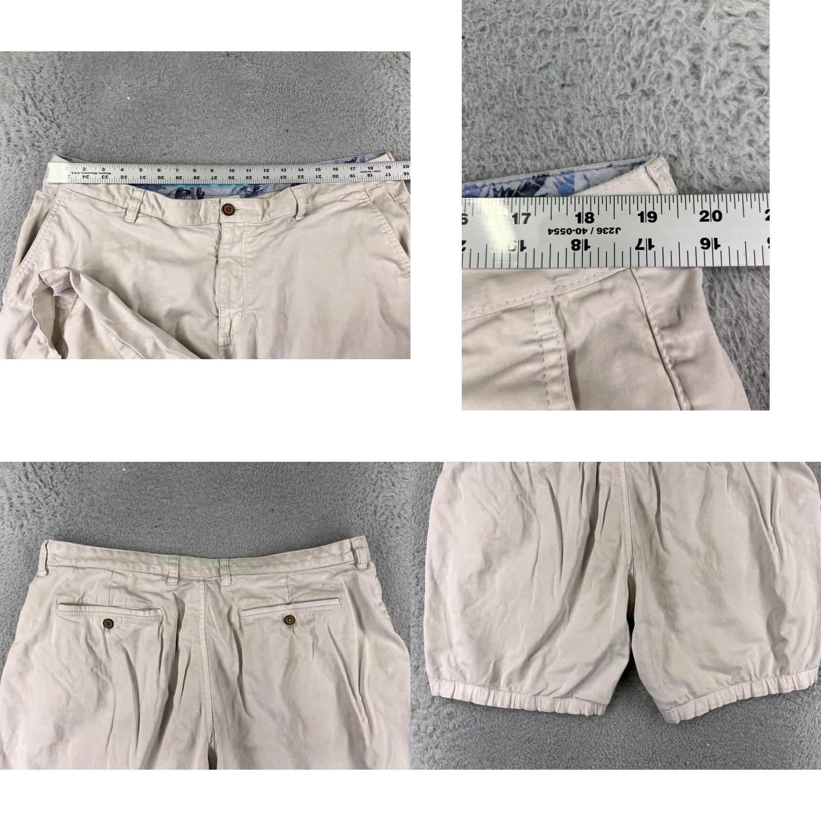 Tommy Bahama Tommy Bahama Shorts Men Flat Front Bermuda Casual Beach 40 Beige Logo Pockets Inseam 10 in Regular Fit Adults Mens Size US 40 / EU 56 - 9 Thumbnail