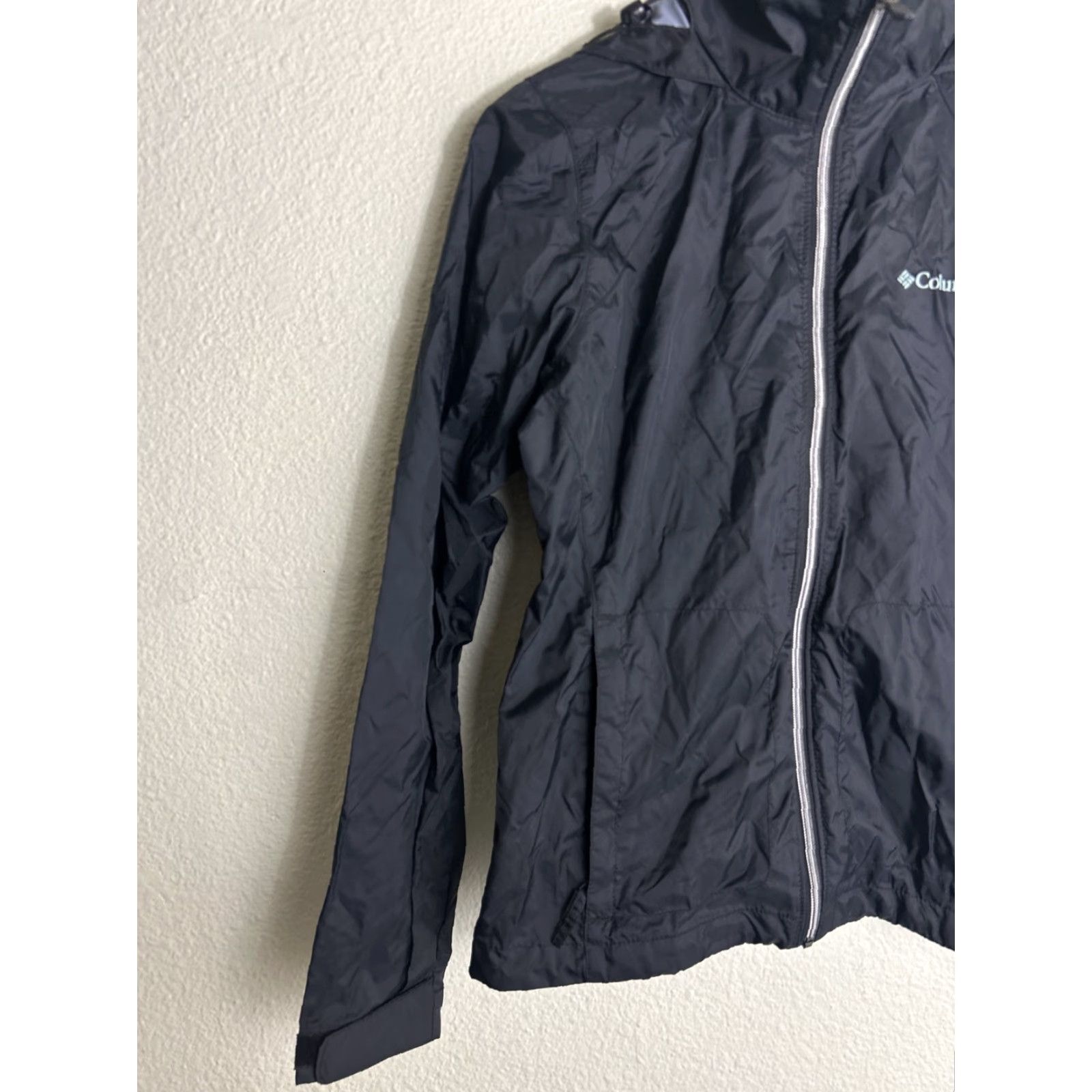 Vintage Columbia Jacket Womens XS Black Packable Switchback IV Rain Coat Nylon Solid 19” 24” Size XS / US 0-2 / IT 36-38 - 2 Thumbnail