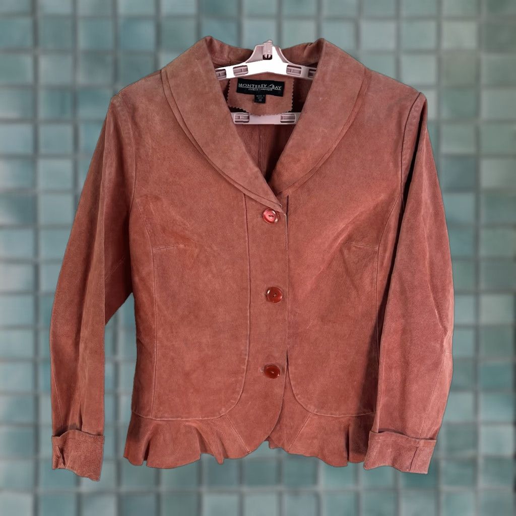 Vintage VINTAGE Monterey Bay Clothing Company Women's Jacket Short Leather Dusty Rose 90s Fall Winter Spring Size L / US 10 / IT 46 - 1 Thumbnail