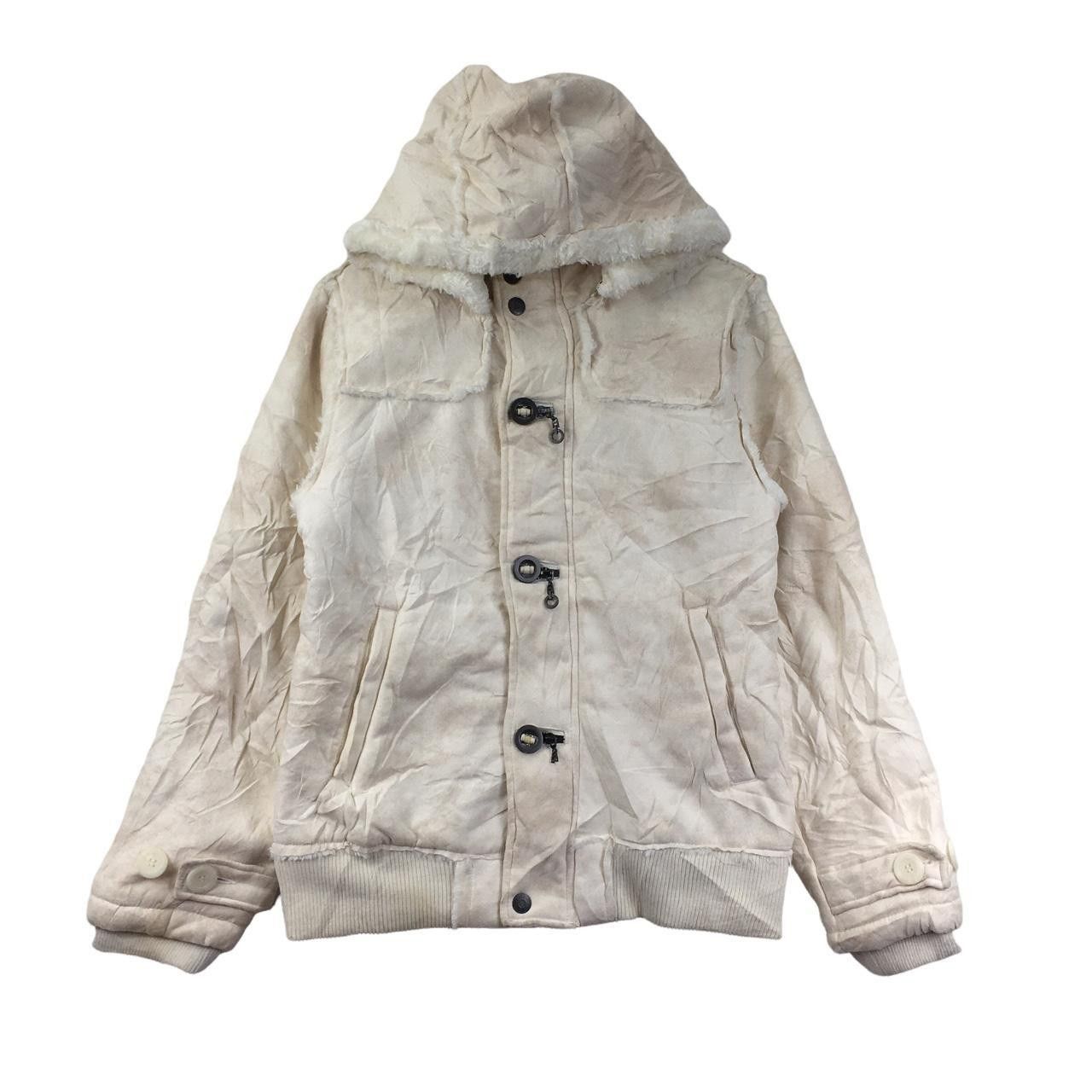 Vintage Vtg IN THE ATTIC Japan Shearling Trench Coat Hoodie Parka Size L / US 10 / IT 46 - 1 Thumbnail