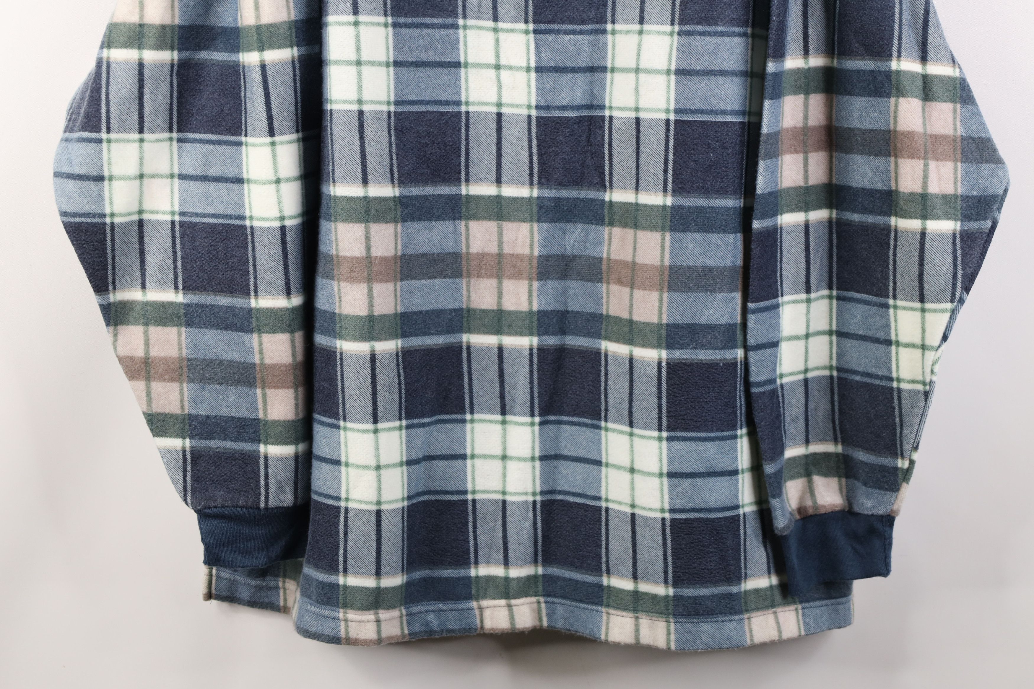 Vintage Vintage 90s Streetwear Mock Neck Fleece Sweatshirt Plaid Size 3XL / US 20-22 - 3 Thumbnail