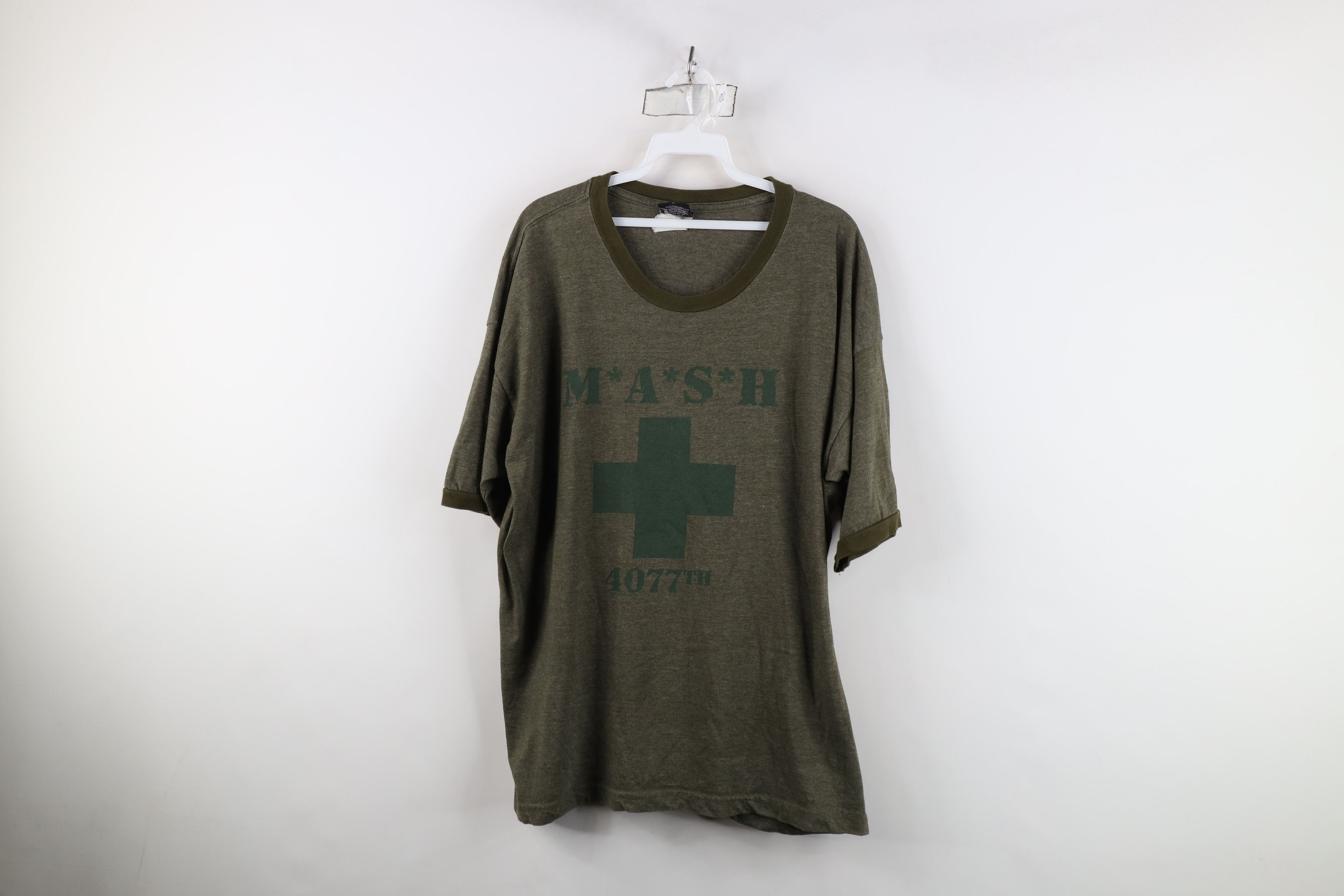 Vintage Vintage Y2K 2004 4077th Episode Ringer T-Shirt Heather Green Size US XL / EU 56 / 4 - 1 Thumbnail