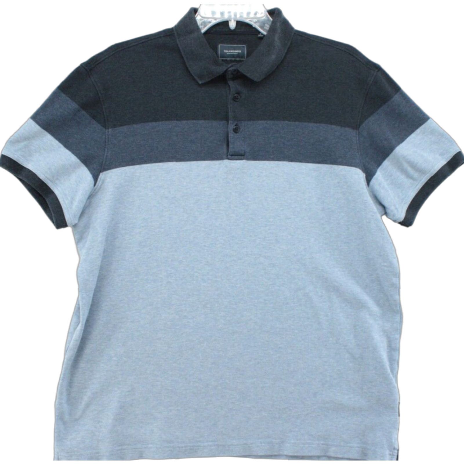 Vintage 7 Diamonds Polo Shirt Men’s Medium Blue Striped Short Sleeve 100% Cotton Preppy Size US M / EU 48-50 / 2 - 1 Thumbnail
