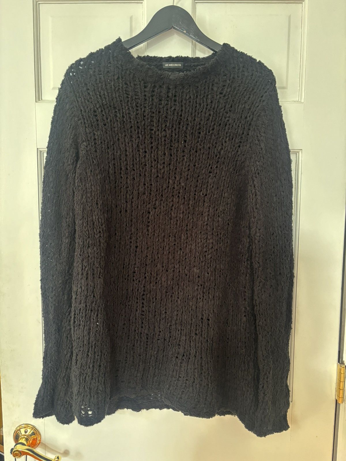 Ann Demeulemeester ANN DEMEULEMEESTER BLACK KNIT SWEATER Size US M / EU 48-50 / 2 - 6 Thumbnail