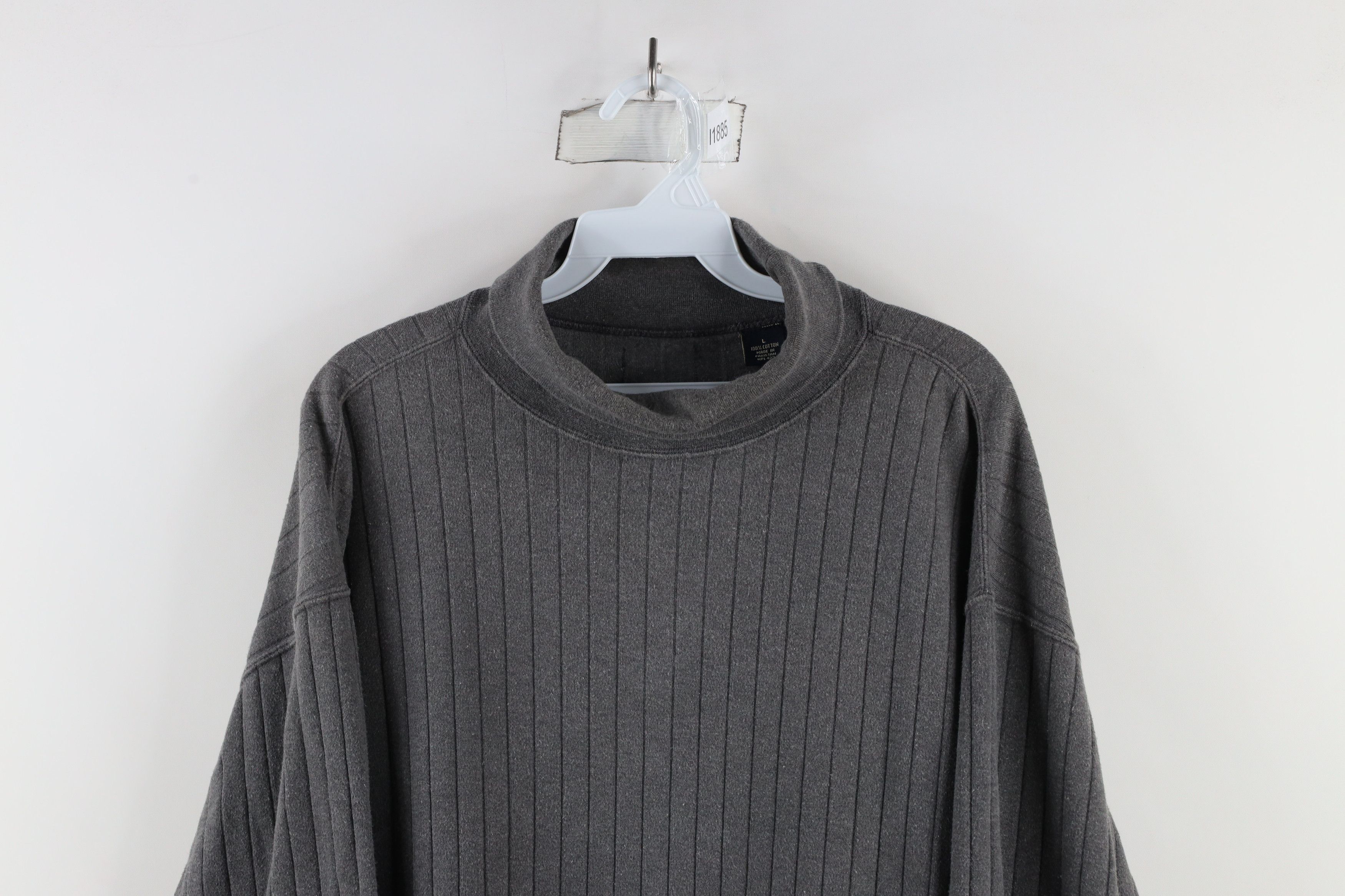 Vintage Vintage 90s Streetwear Heavyweight Ribbed Turtleneck T-Shirt Size US L / EU 52-54 / 3 - 2 Thumbnail