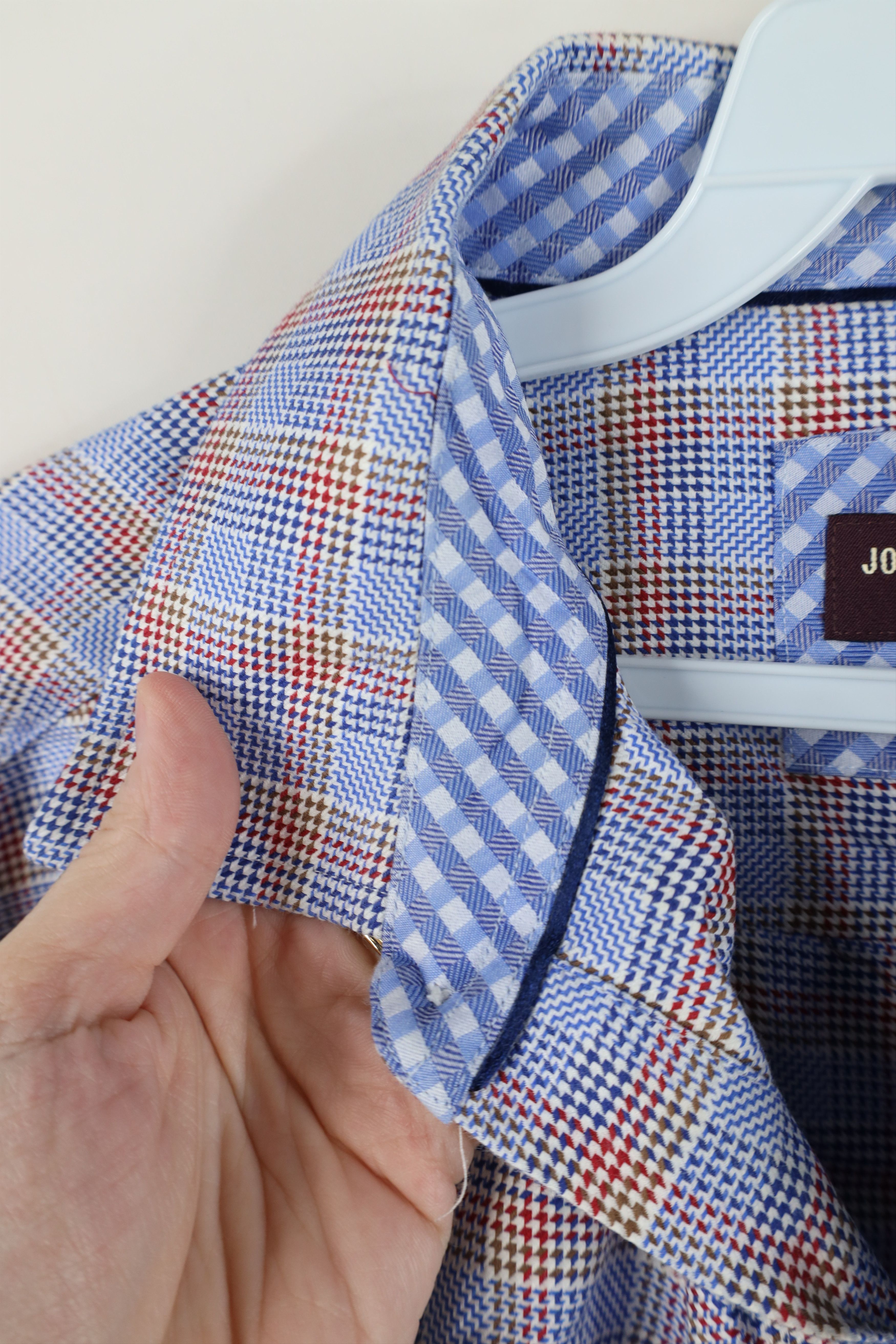 Johnston & Murphy Johnston & Murphy Houndstooth Collared Button Shirt Cotton Size US XL / EU 56 / 4 - 10 Thumbnail