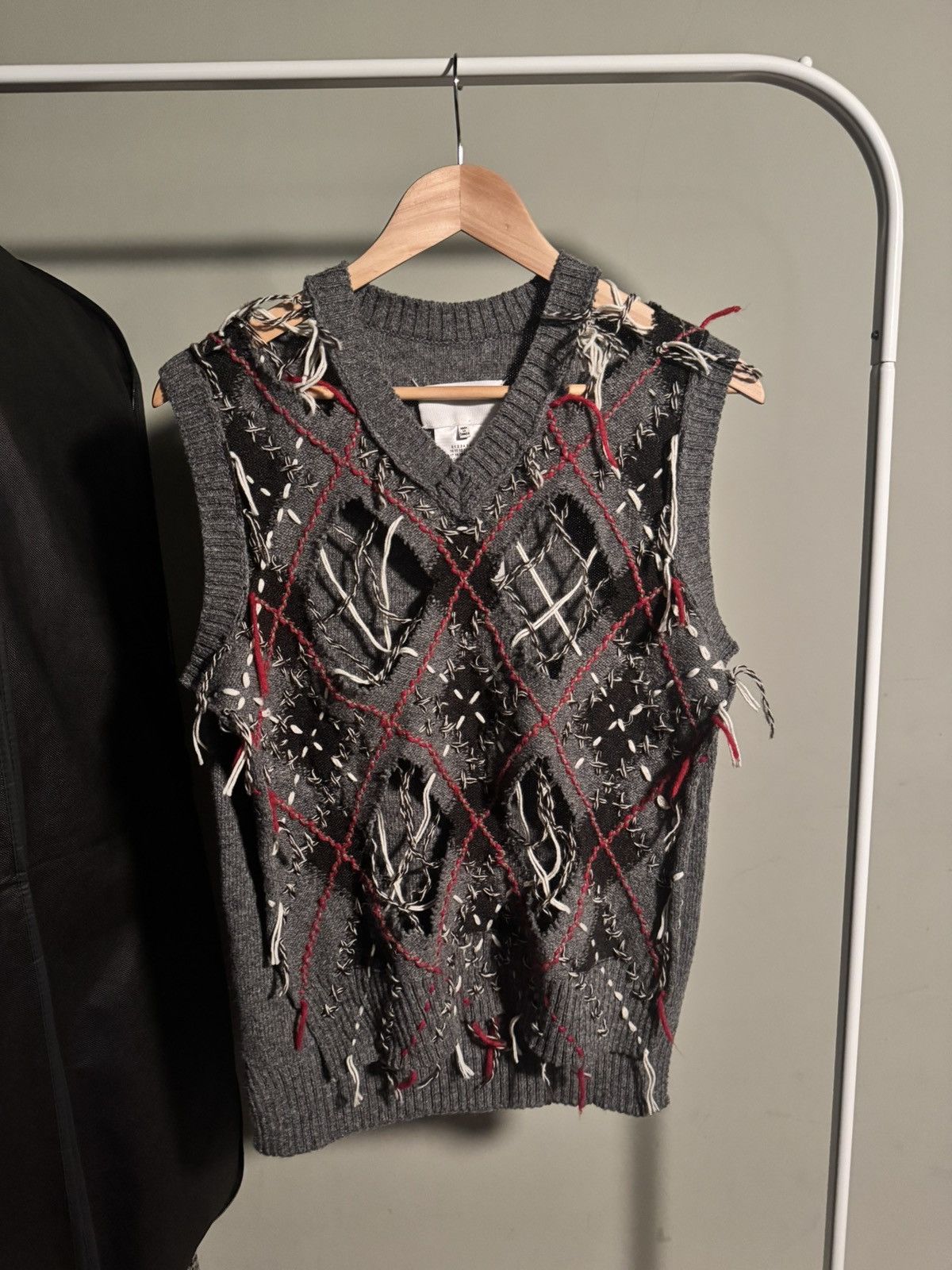 Maison Margiela Maison Margiela Cut-Out Intarsia-Knit Vest | Grailed