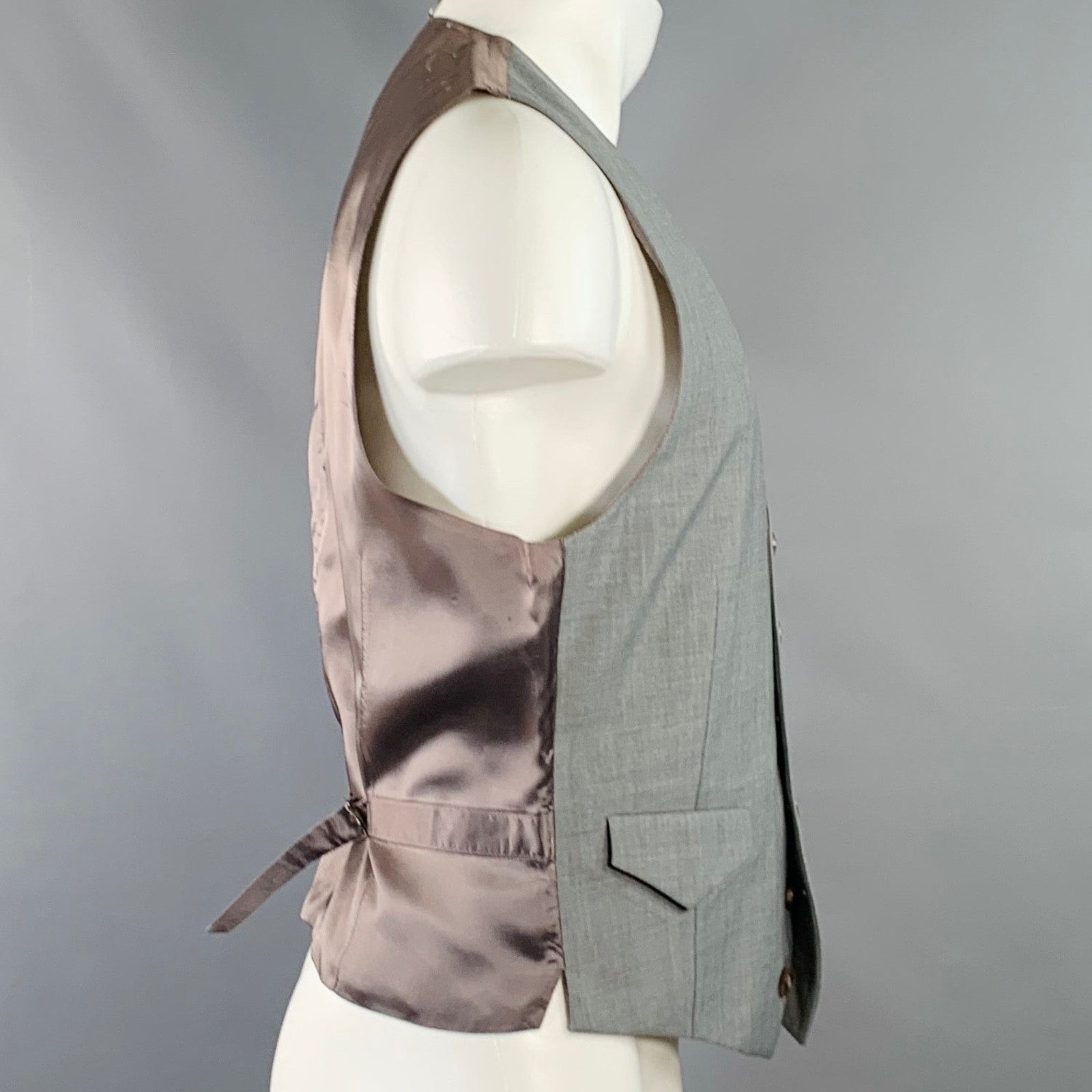 Maison Margiela MAISON MARTIN MARGIELA Heather Grey Taupe V-Neck Formal Vest Size 40R - 2 Thumbnail