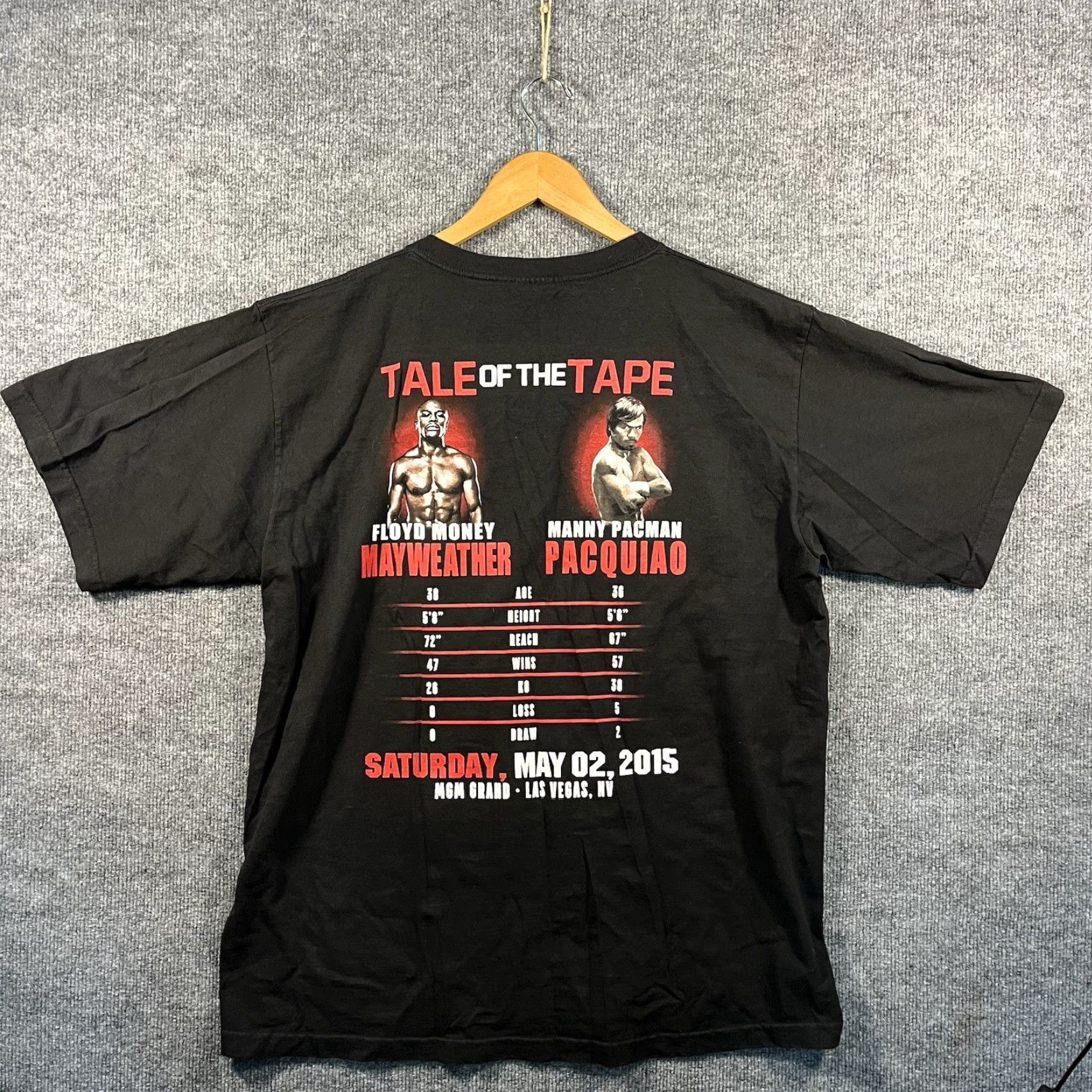 Vintage VINTAGE Manny Pacquiao vs Floyd Mayweather Mens XL Black Boxing Graphic T-Shirt Size US XL / EU 56 / 4 - 3 Thumbnail