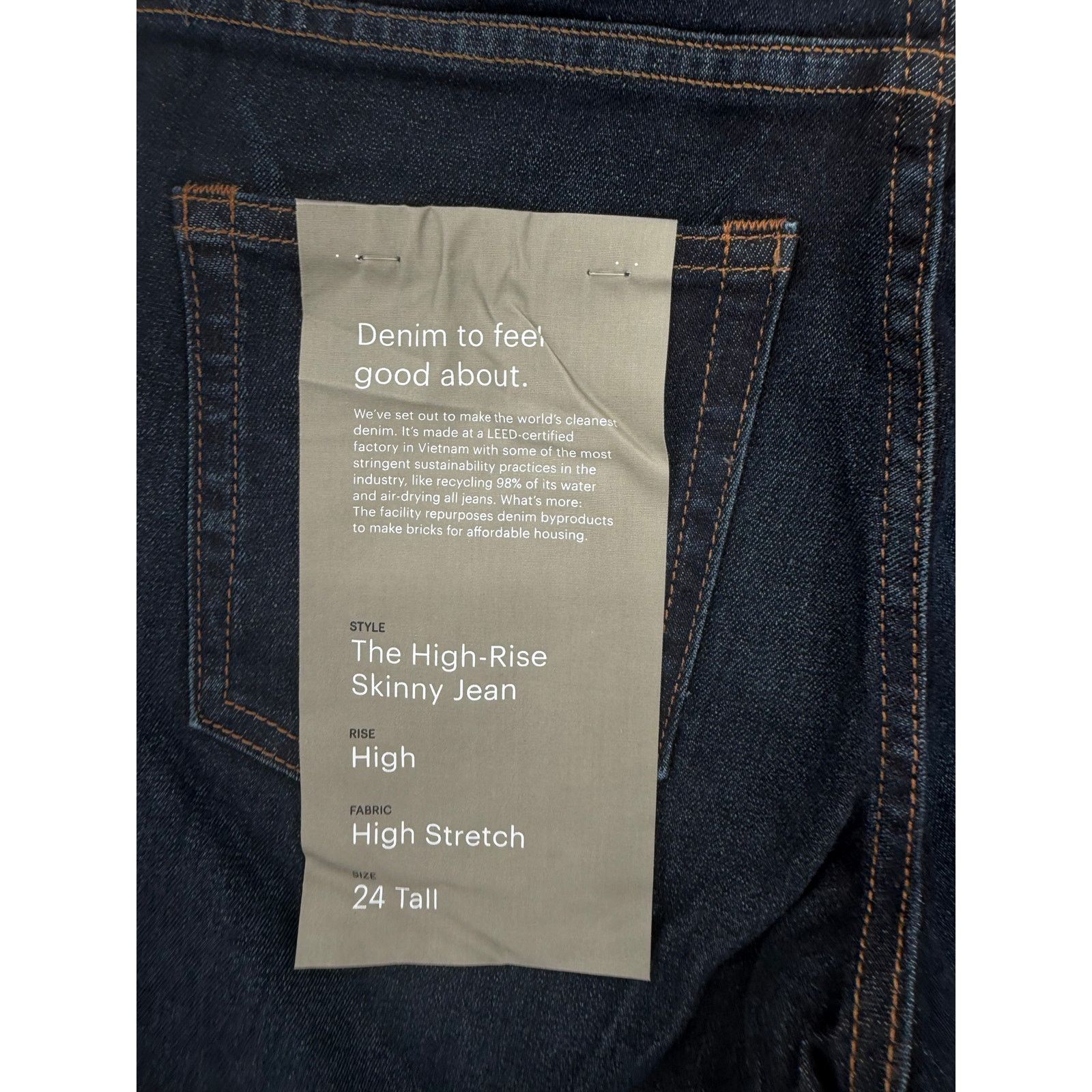 Everlane NWT Everlane Authentic Stretch High-Rise Indigo Skinny Jeans Size 24" / US 00 / IT 34 - 3 Thumbnail