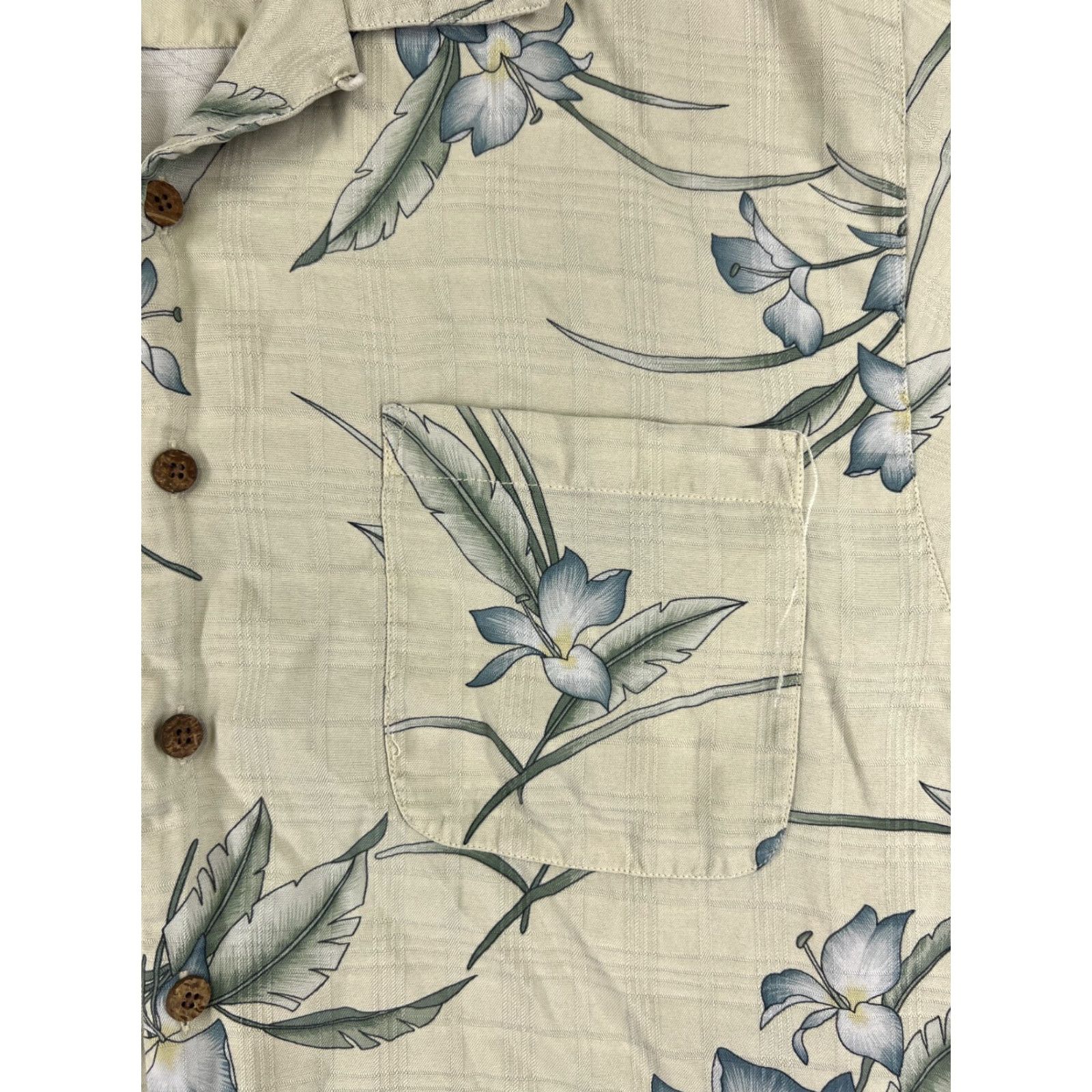Tommy Bahama Tommy Bahama Shirt Men Large Beige Floral Button Up 100% Silk Pocket Hawaiian Size US L / EU 52-54 / 3 - 6 Thumbnail