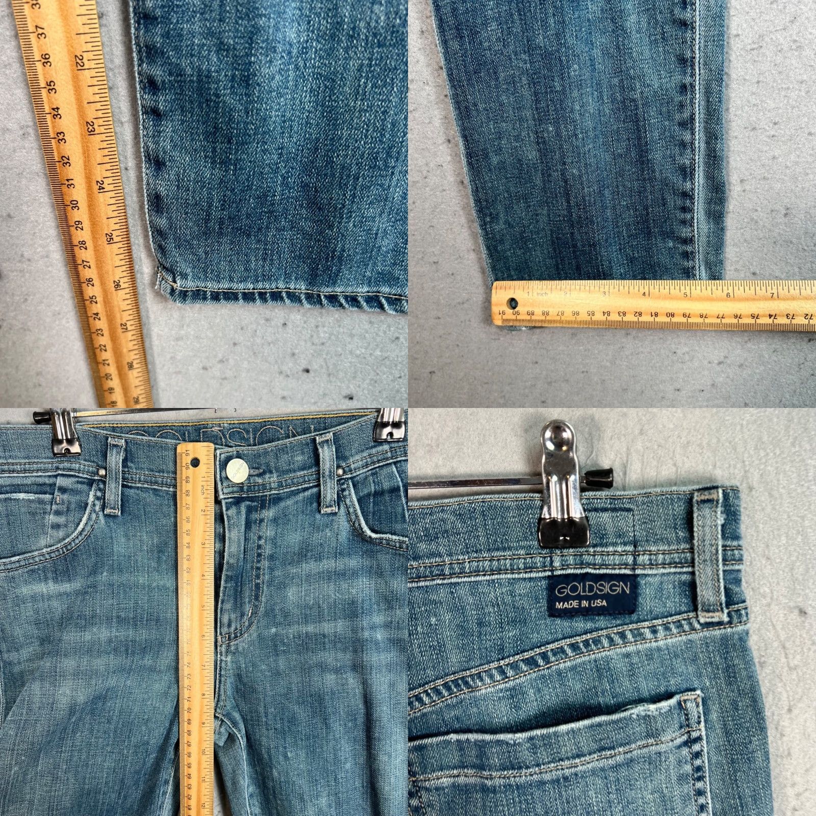 GOLDSIGN GOLDSIGN Jeans Womens 29 Blue Denim Skinny 5-Pocket USA Rise Mid Slim Size 29 Womens Jeans Size 29" - 8 Thumbnail