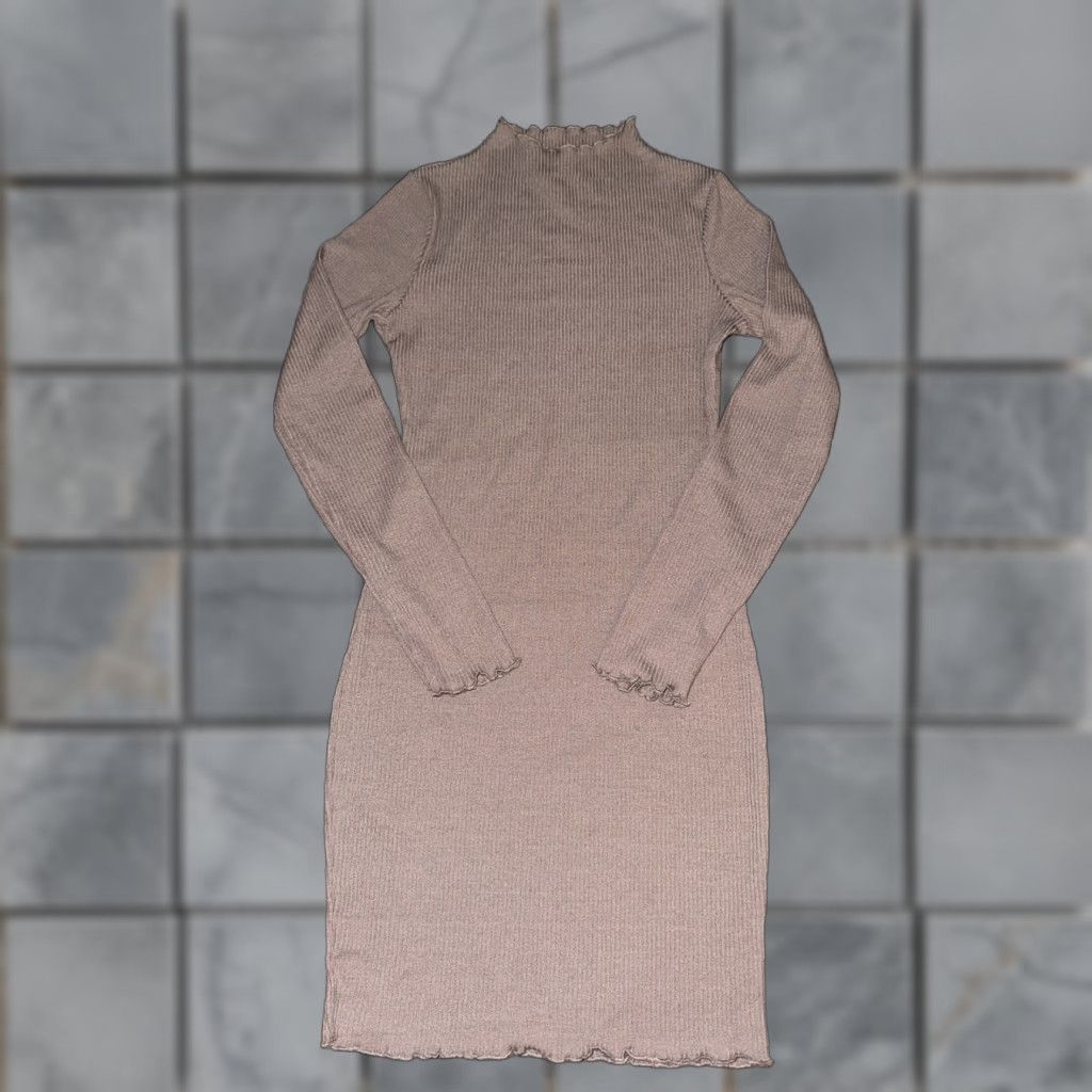 Vintage Love Tree Women’s Dress Mock Neck Long Sleeve Mauve Short Small Pink Sweater Dress Womens Size S / US 4 / IT 40 - 1 Thumbnail