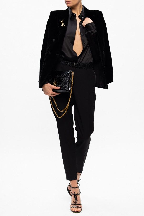 Saint Laurent Paris o1s1wg111224 Oversized Shirt in Black Size M / US 6-8 / IT 42-44 - 4 Thumbnail
