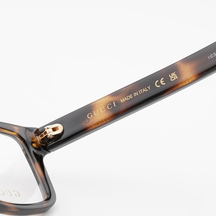 Gucci Gucci GG1717O 002 Eyeglasses Havana 54mm Rectangle Frame Size ONE SIZE - 9 Thumbnail