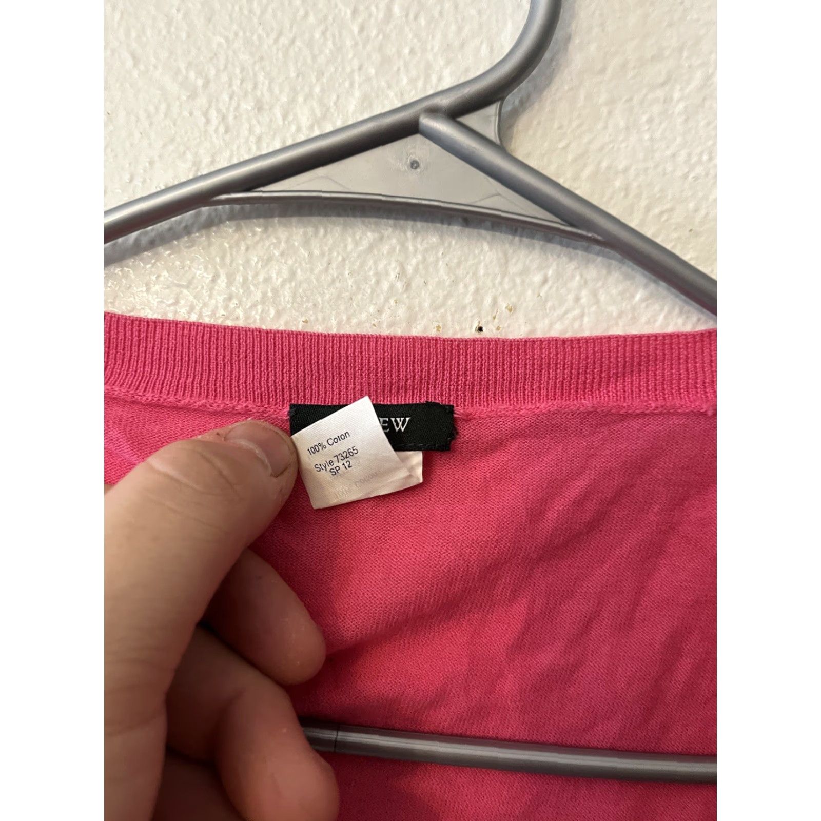 J.Crew J.CREW Cardigan Knit Pink 100% Cotton 3/4 Sleeve V-Neck L Women's Sweater Size L / US 10 / IT 46 - 4 Thumbnail