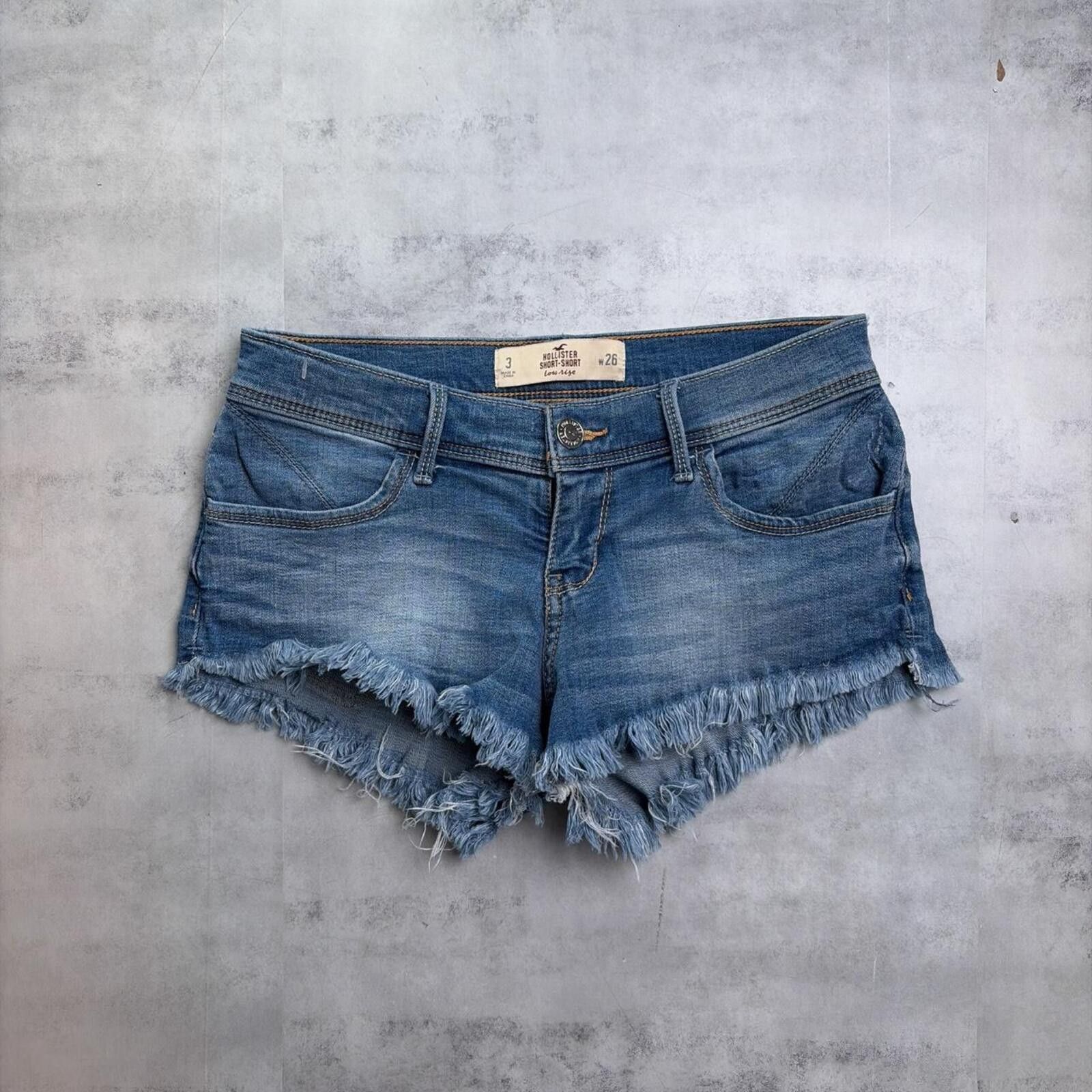 Other Y2K Blue Hollister Surf Grunge Mini Denim Shorts Size 42" / US 20 - 1 Thumbnail