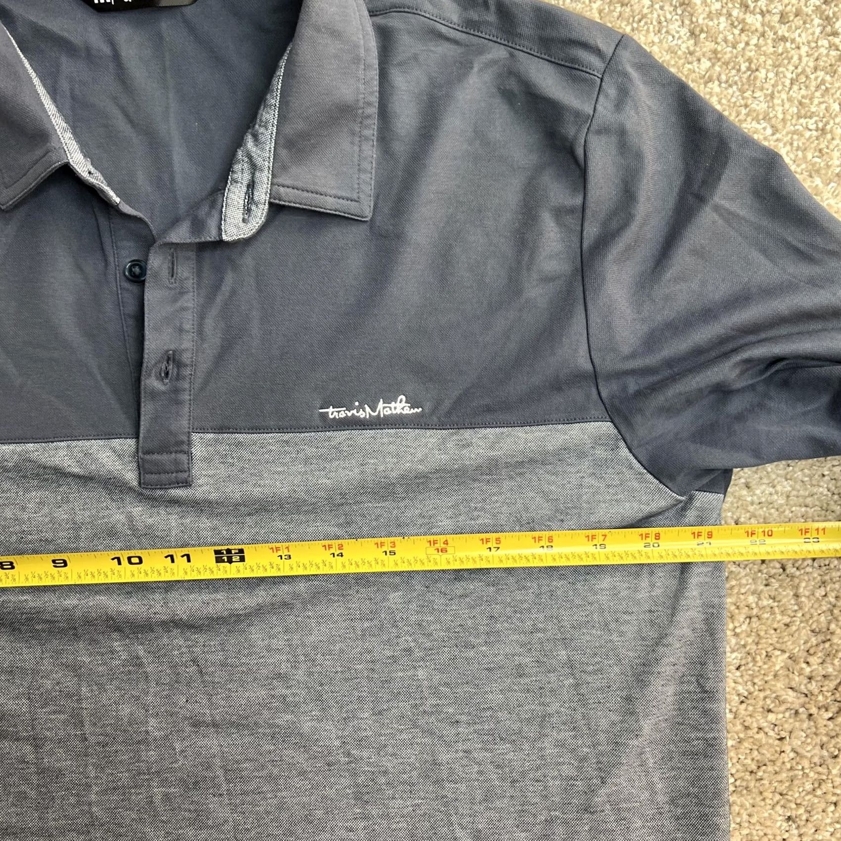 TravisMathew TravisMathew Polo Shirt Mens XL Gray Colorblock Golf Top Short Sleeve Casual Size US XL / EU 56 / 4 - 5 Thumbnail