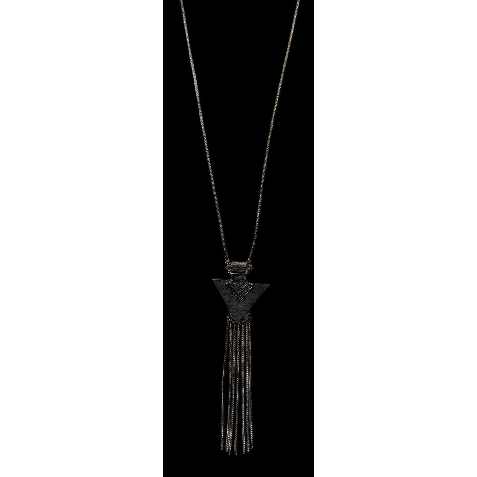 Other Southwestern Arrow And Chain Tassel Wood And Metal Necklace Size ONE SIZE - 2 Thumbnail