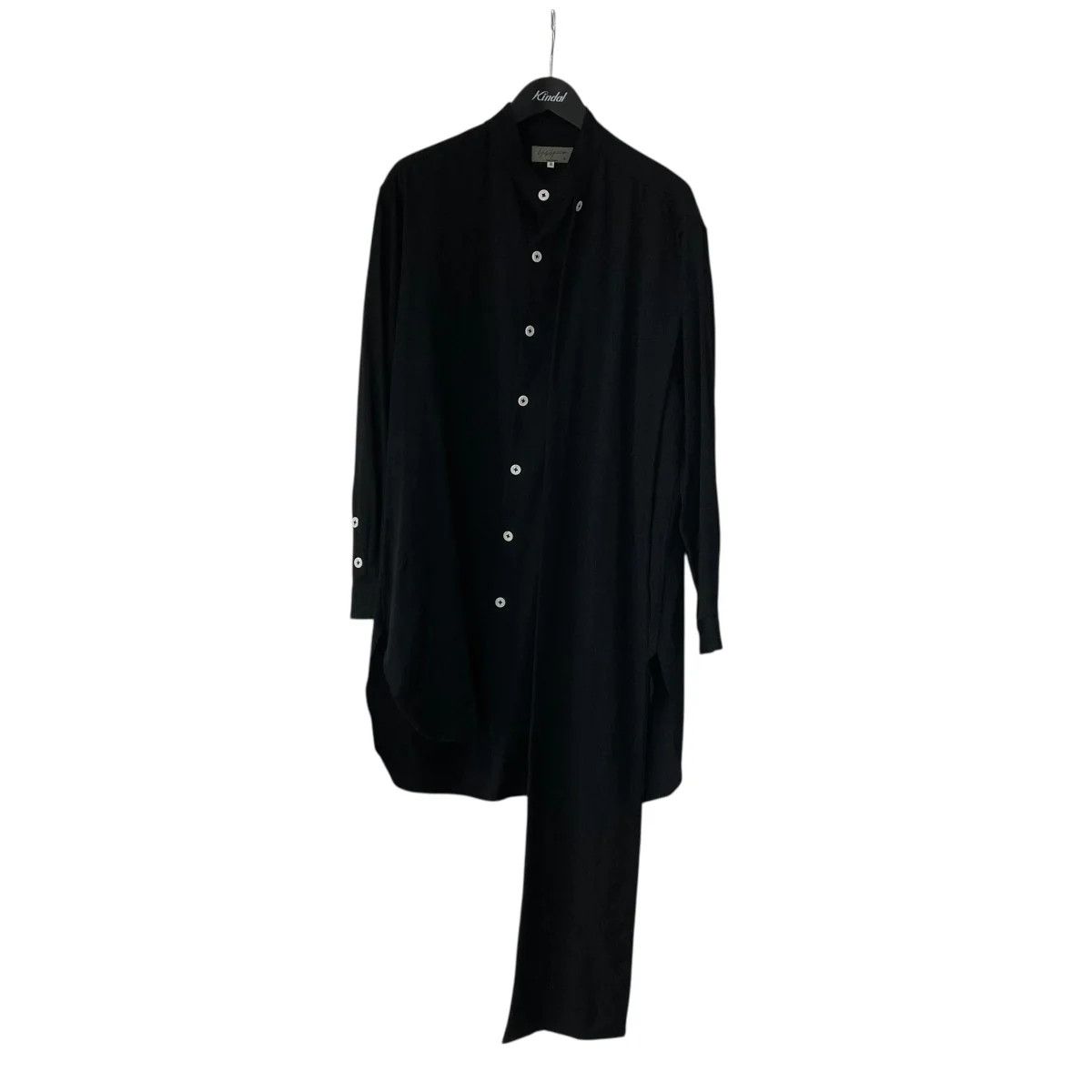 Yohji Yamamoto Yohji Yamamoto pour homme/19AW Wrinkled Gabardine Tall Shirt Size US M / EU 48-50 / 2 - 1 Thumbnail