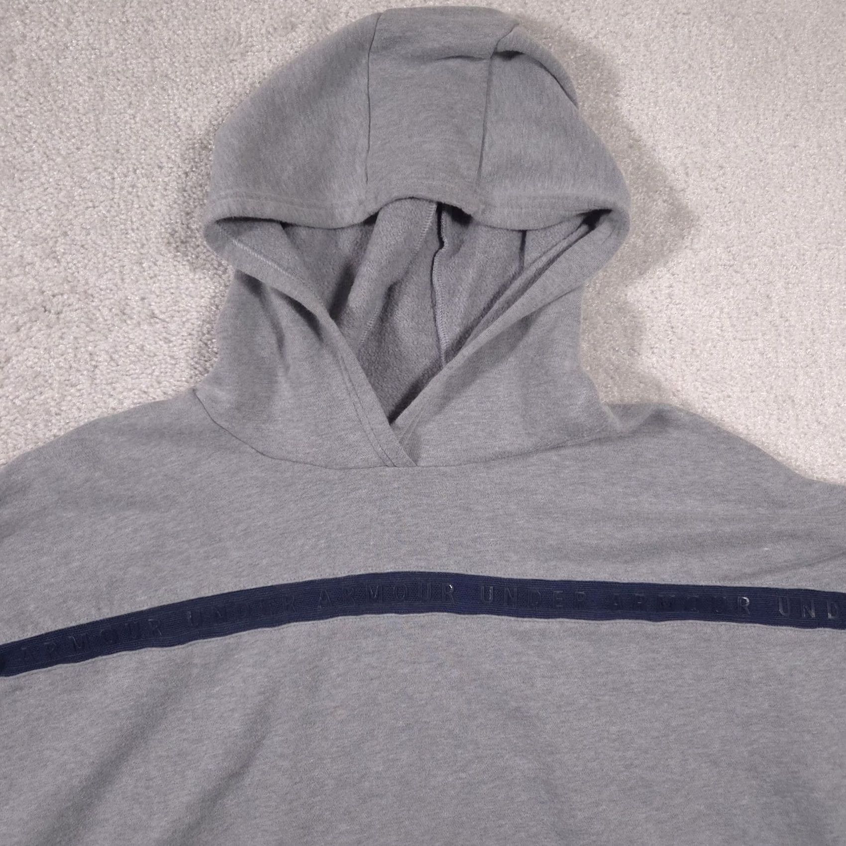 Under Armour VINTAGE Under Armour Hoodie Sweatshirt Womens Large Gray Project Rock Crop Bull Loose Size L / US 10 / IT 46 - 3 Thumbnail