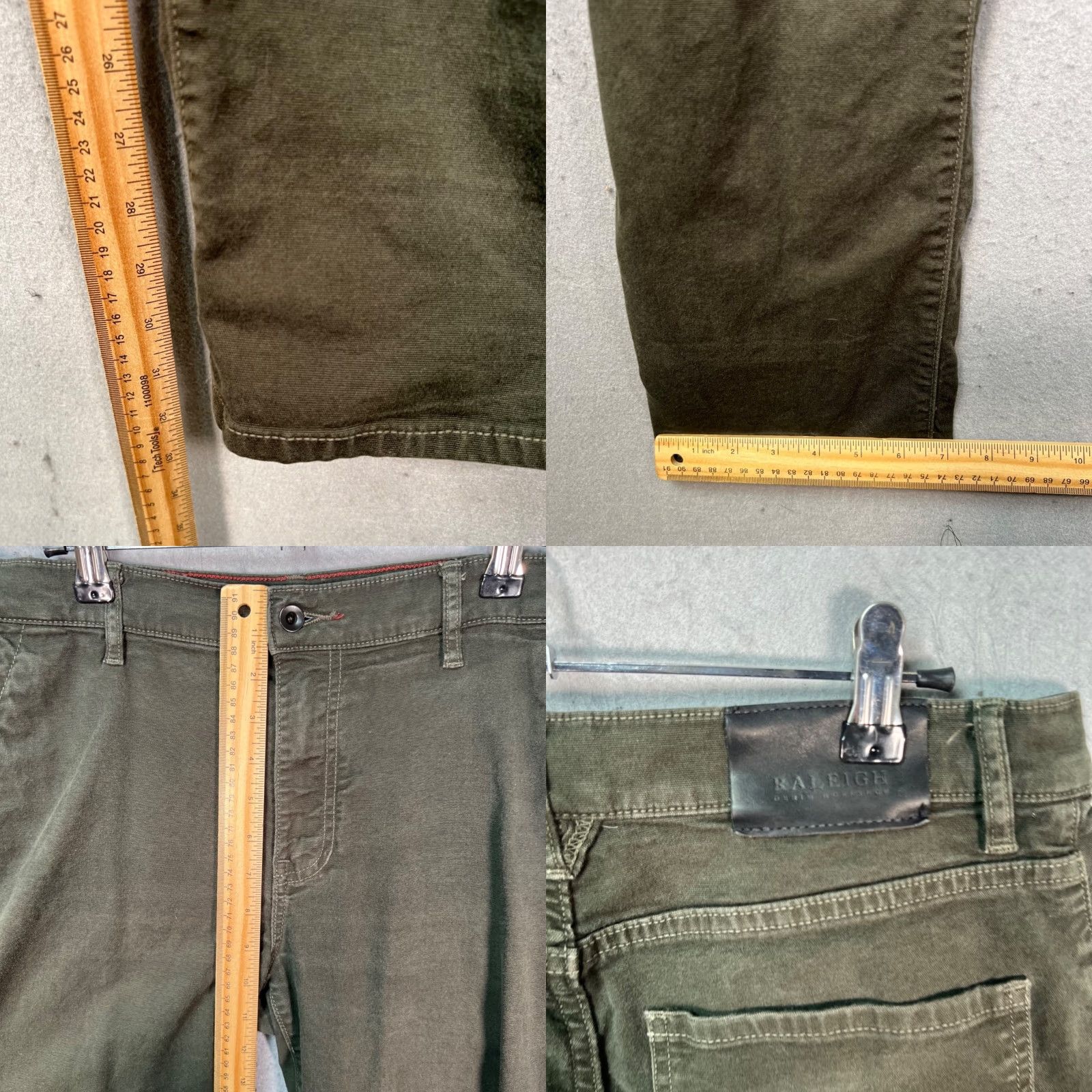 Raleigh Denim Raleigh Denim Mens Size 31 Jones Olive Green Tapered Leg Denim Jeans Size US 31 - 8 Thumbnail