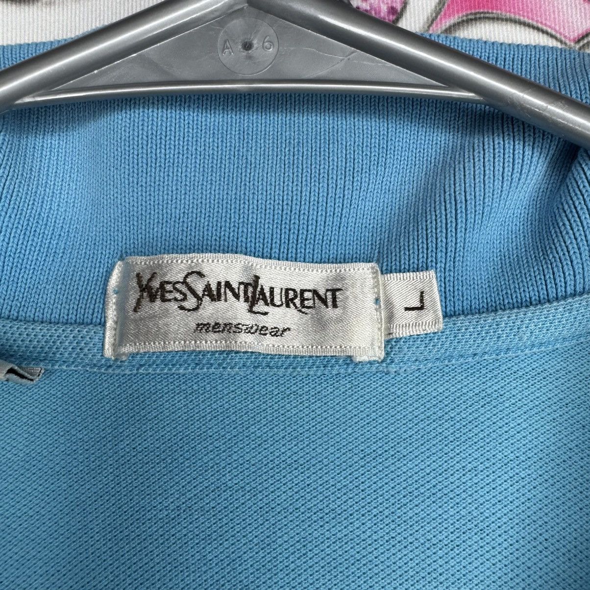 Yves Saint Laurent YSL collared shirt tshirt blue with ysl white embroidery Size US L / EU 52-54 / 3 - 4 Thumbnail