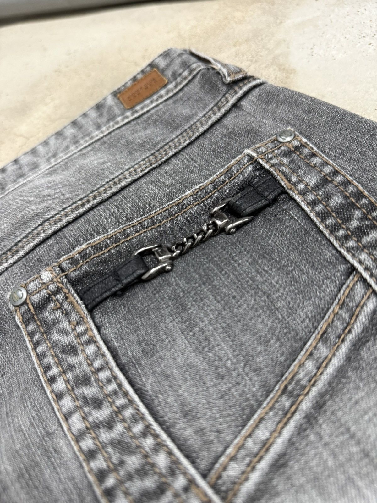 Nicole Club Nicole Club For Men Chain Pocket Whisker Unisex Denim Pants Size US 31 - 15 Thumbnail