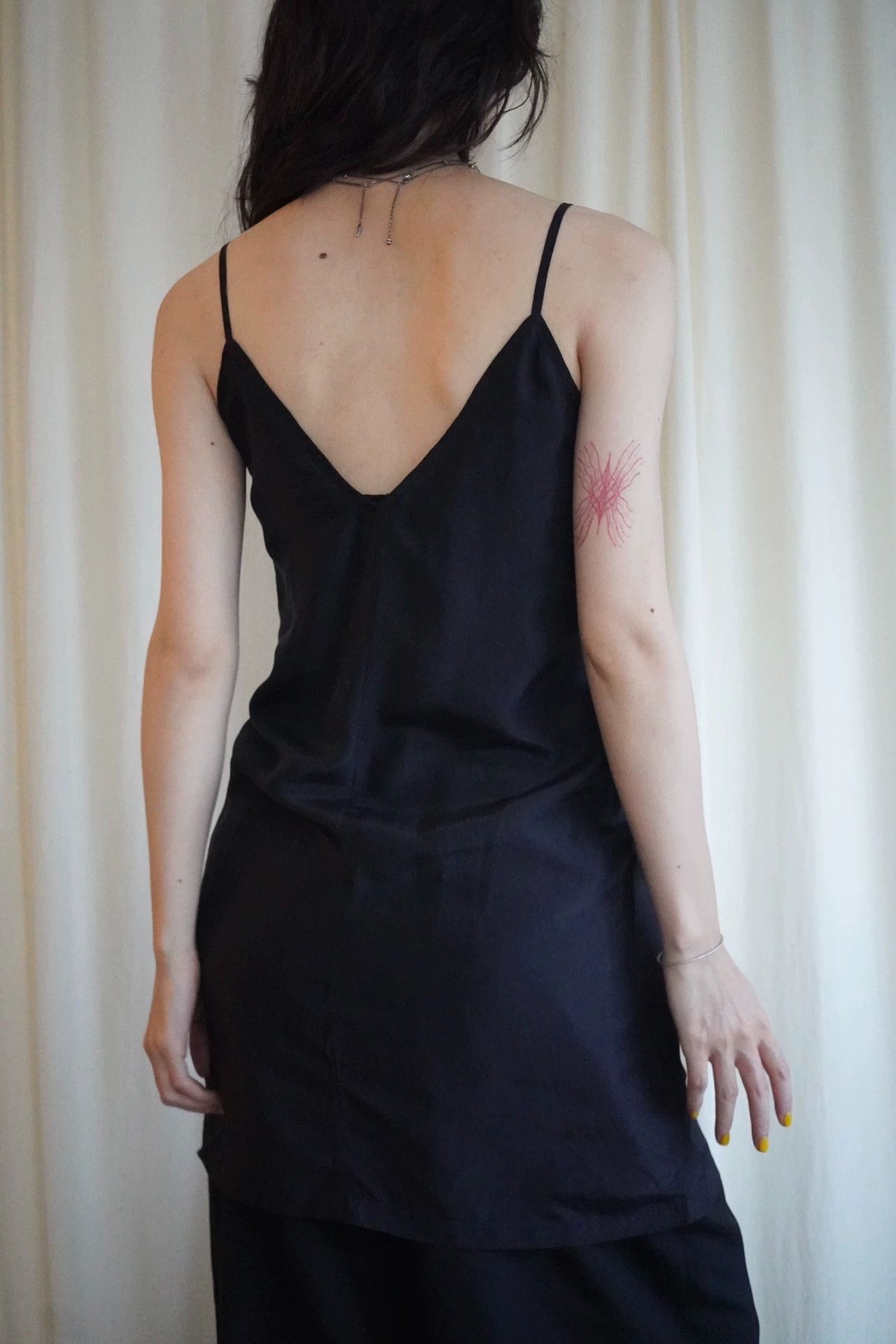 Dries Van Noten DVN 90s V-Neck Silk Black Cami Dress 34 (XS-S) Size XXS / US 00 / IT 34 - 8 Thumbnail