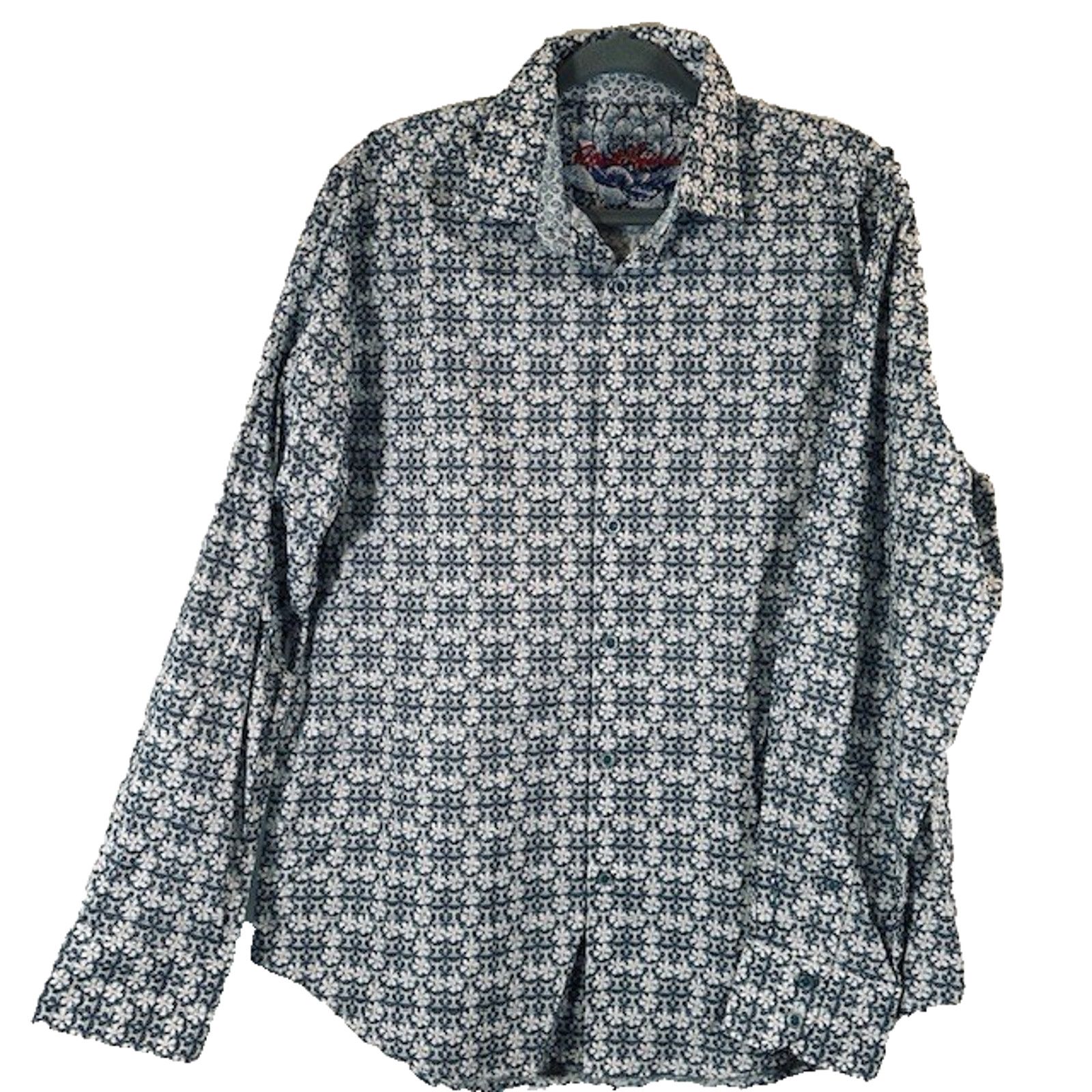 Robert Graham Robert Graham Button Shirt LR Classic Fit Floral Blue/White Size US L / EU 52-54 / 3 - 1 Thumbnail