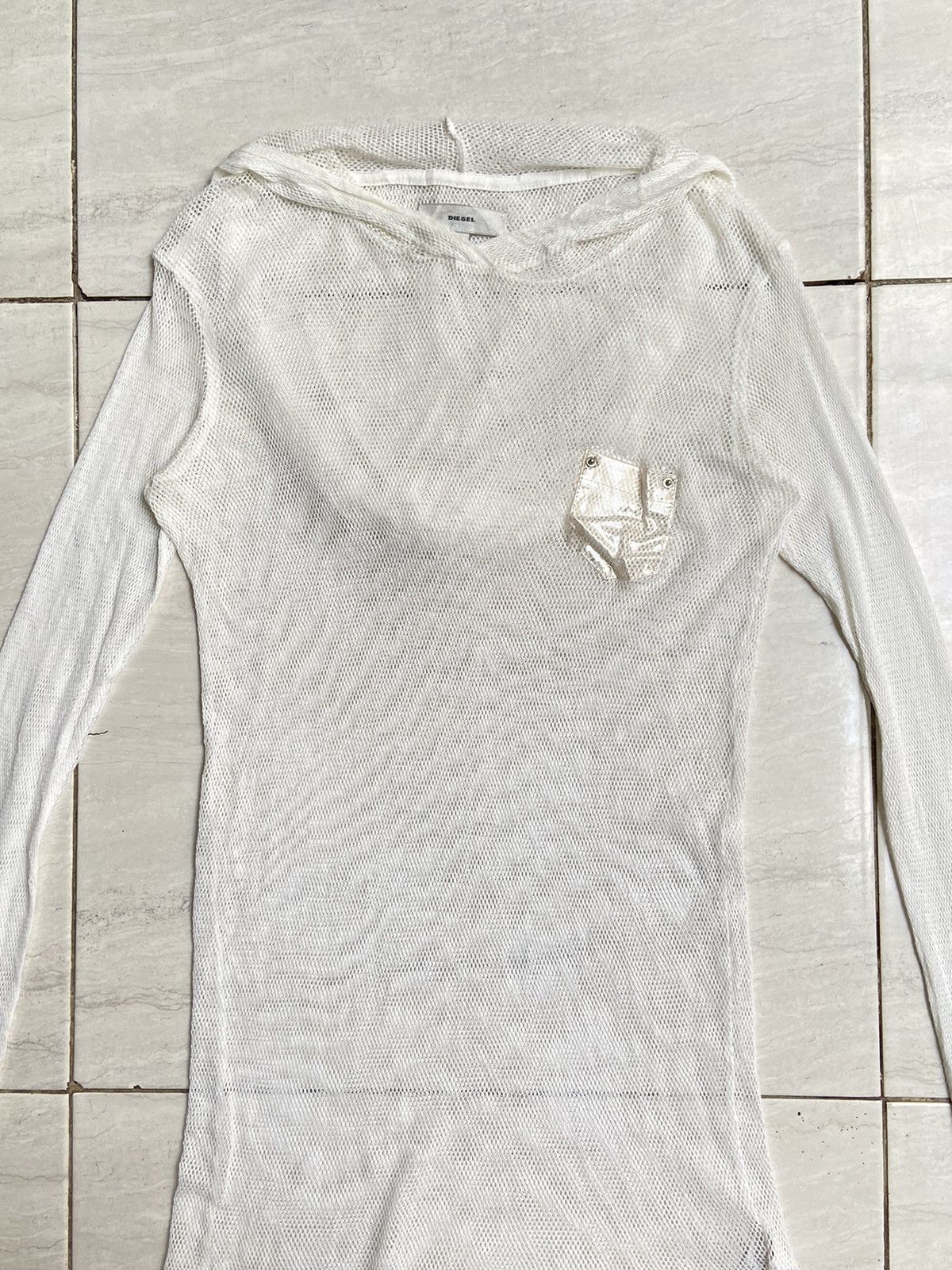 Diesel DIESEL White Mesh T-shirt Size US XS / EU 42 / 0 - 13 Thumbnail