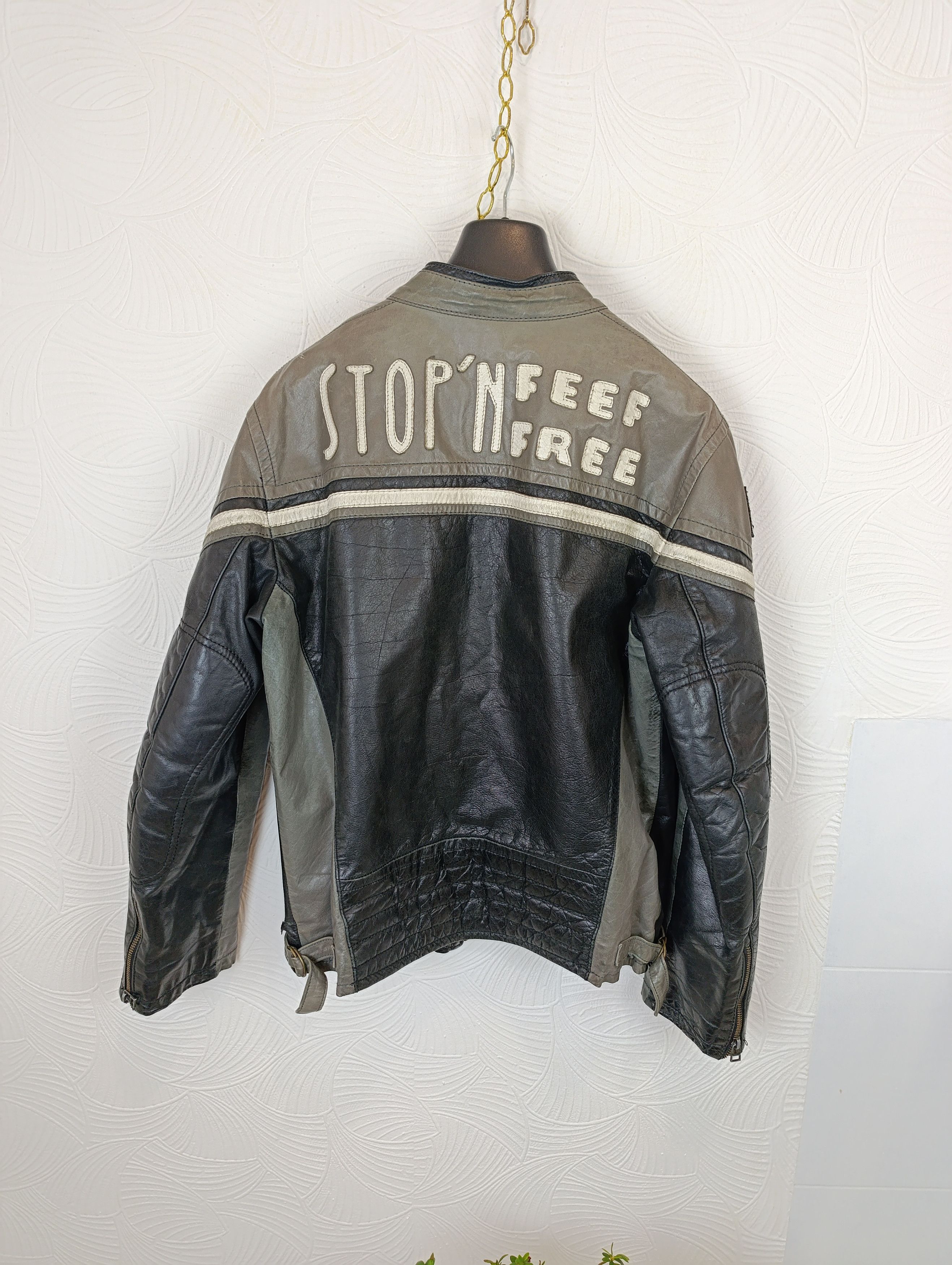 Genuine Leather × Vintage VINTAGE SNAPSHOT RACING MOTORCYCLE LEATHER BIKER JACKET Size US M / EU 48-50 / 2 - 14 Thumbnail