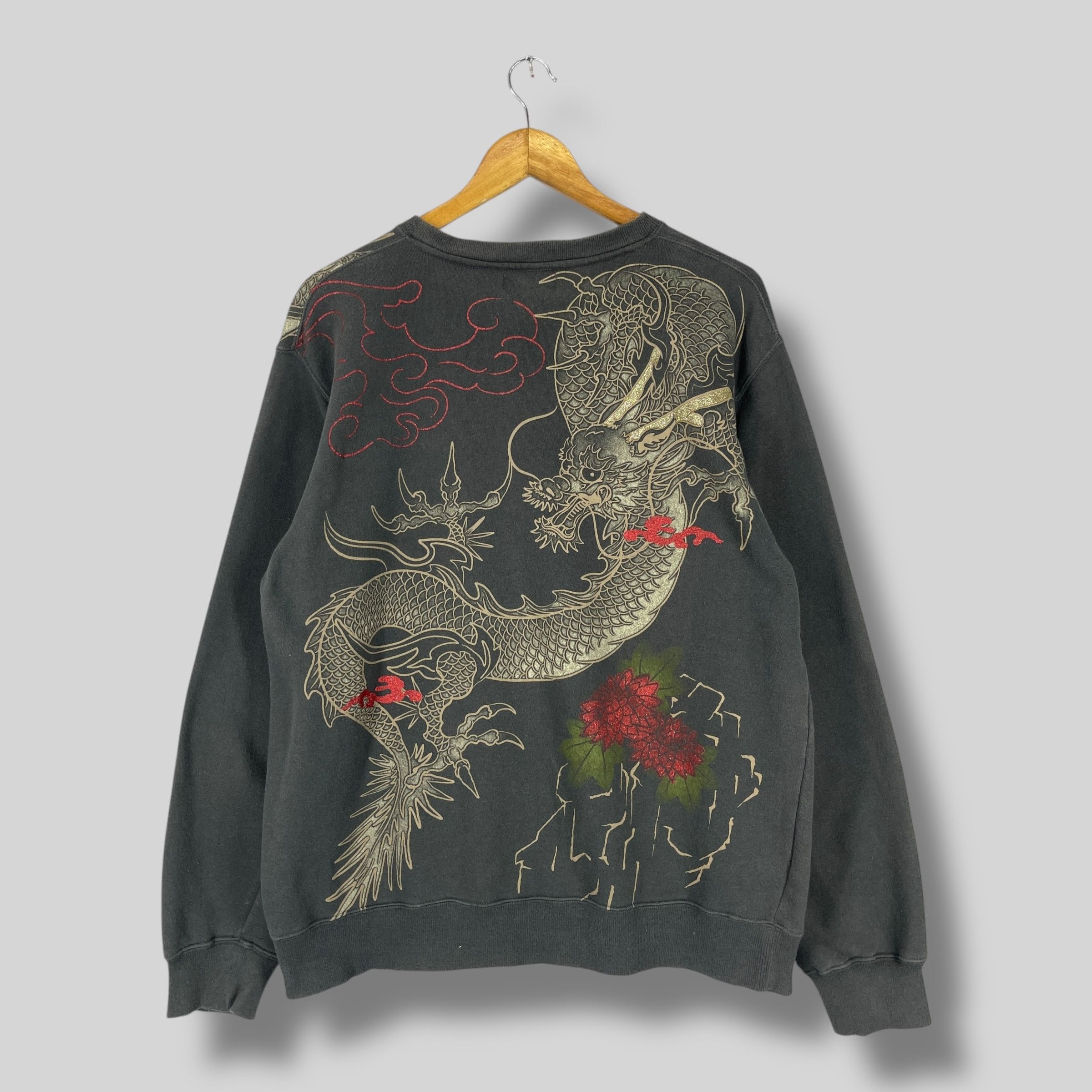Japanese Brand Vintage Japanese SUKAJAN Dragon Over Printed Sweatshirt Size US L / EU 52-54 / 3 - 1 Thumbnail